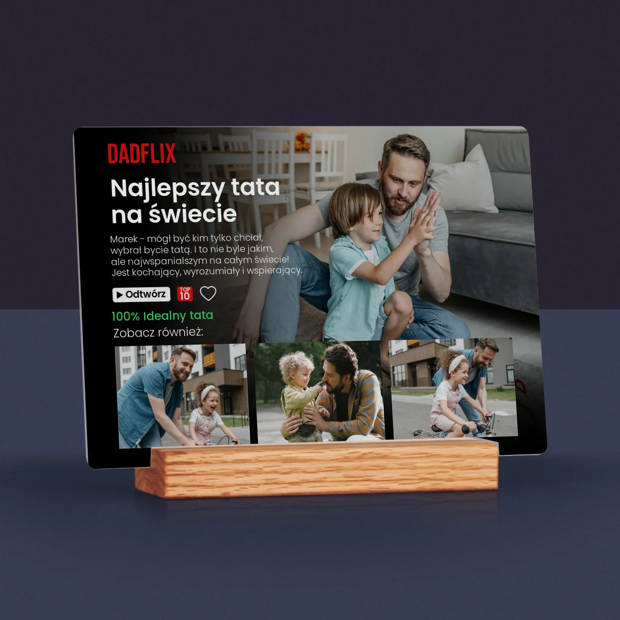 Fotokolaż: Plakat Netflix Dla Taty - Wydruk Na Szkle Akrylowym