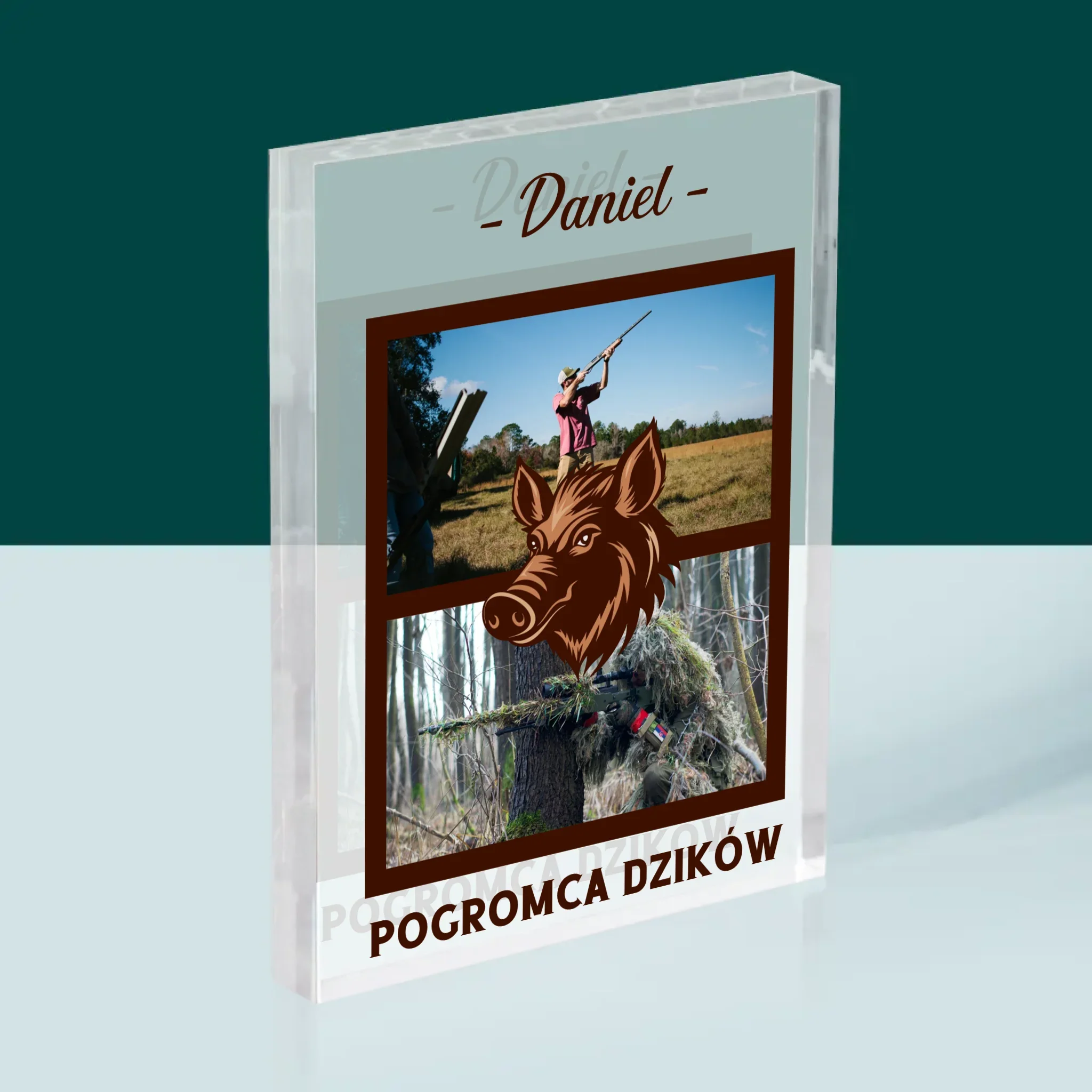 Fotokolaż: Pogromca Dzików - Blok Akrylowy z Nadrukiem
