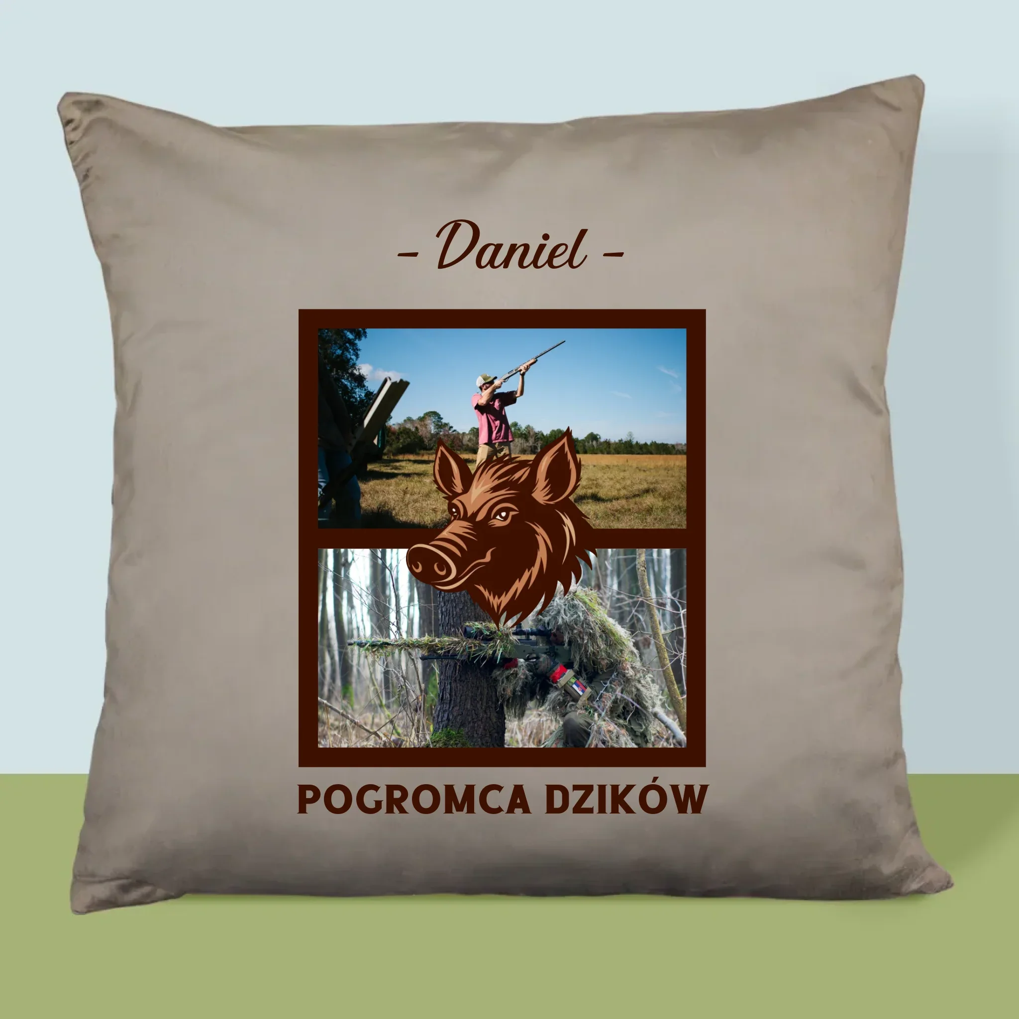 Fotokolaż: Pogromca Dzików - Poduszka z Nadrukiem - Image 3