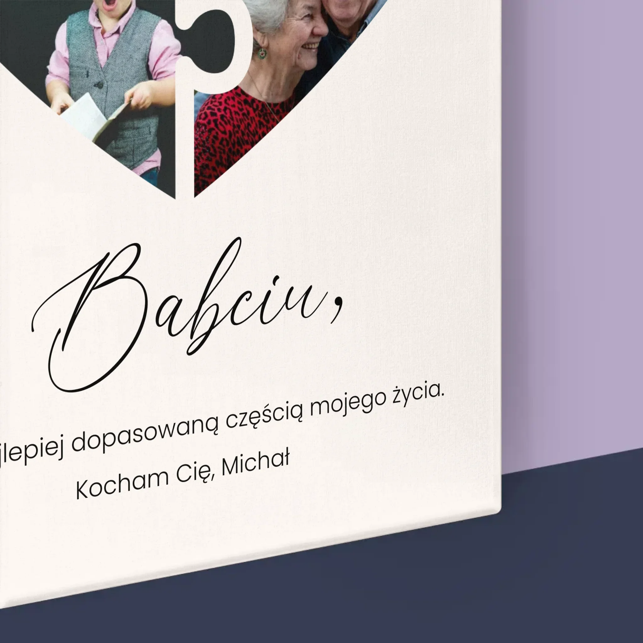 Fotokolaż: Puzzle Serce Dla Babci - Wydruk Obramowany 30x40 - Image 17