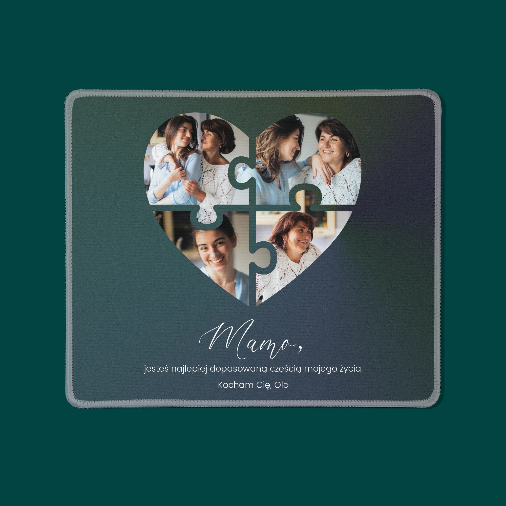 Fotokolaż: Puzzle Serce Dla Mamy - Podkładka Pod Myszkę - Image 3