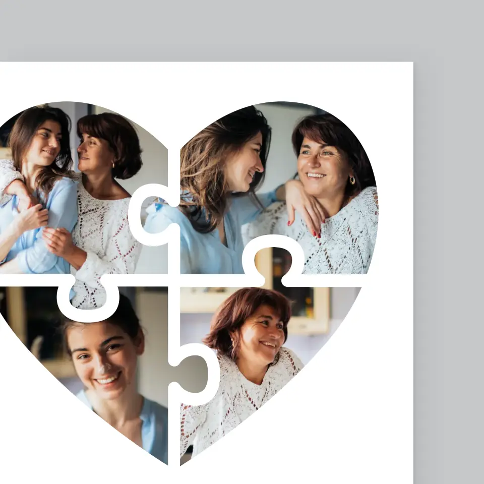 Fotokolaż: Puzzle Serce Dla Mamy - Wydruk Obramowany - Image 3
