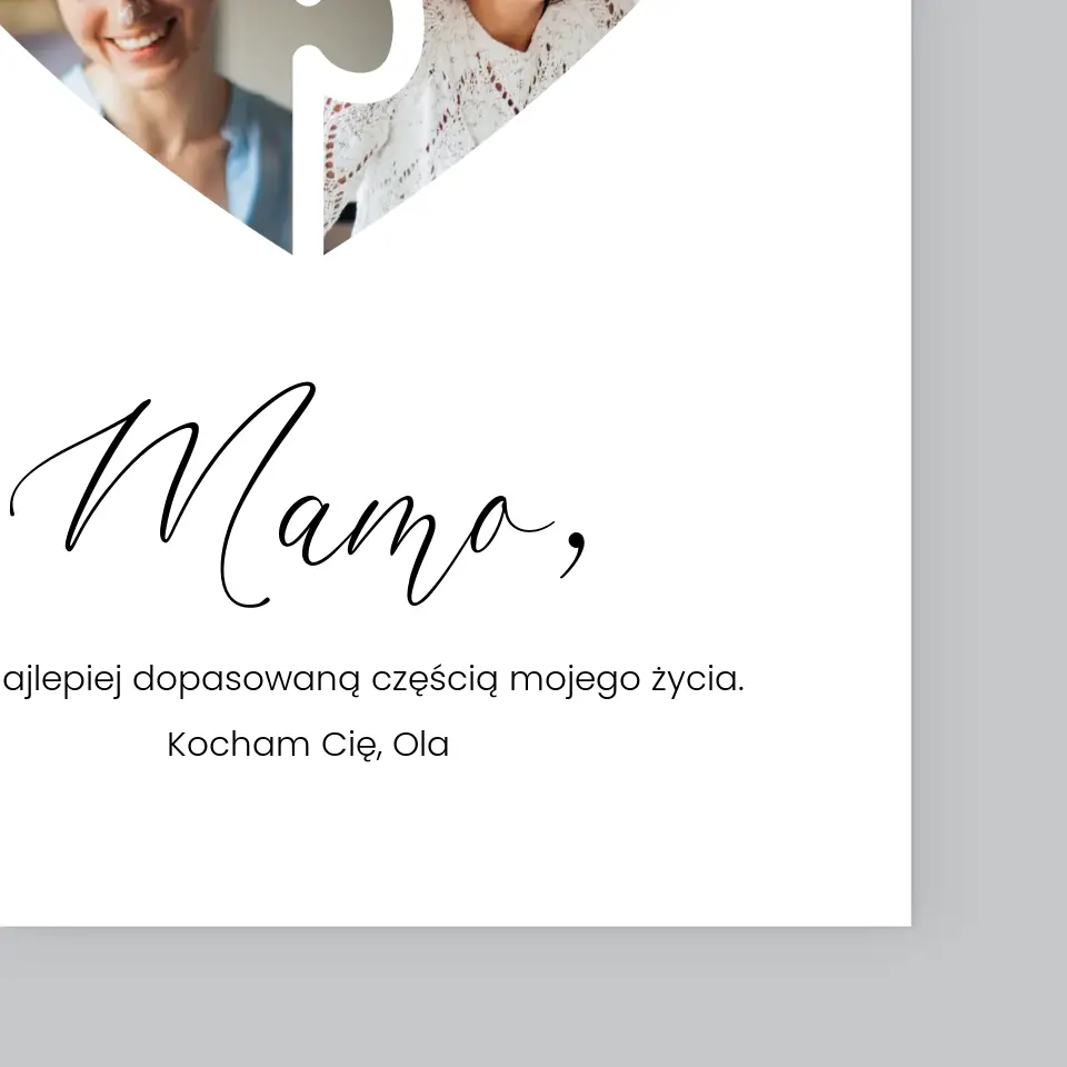 Fotokolaż: Puzzle Serce Dla Mamy - Wydruk Obramowany - Image 4