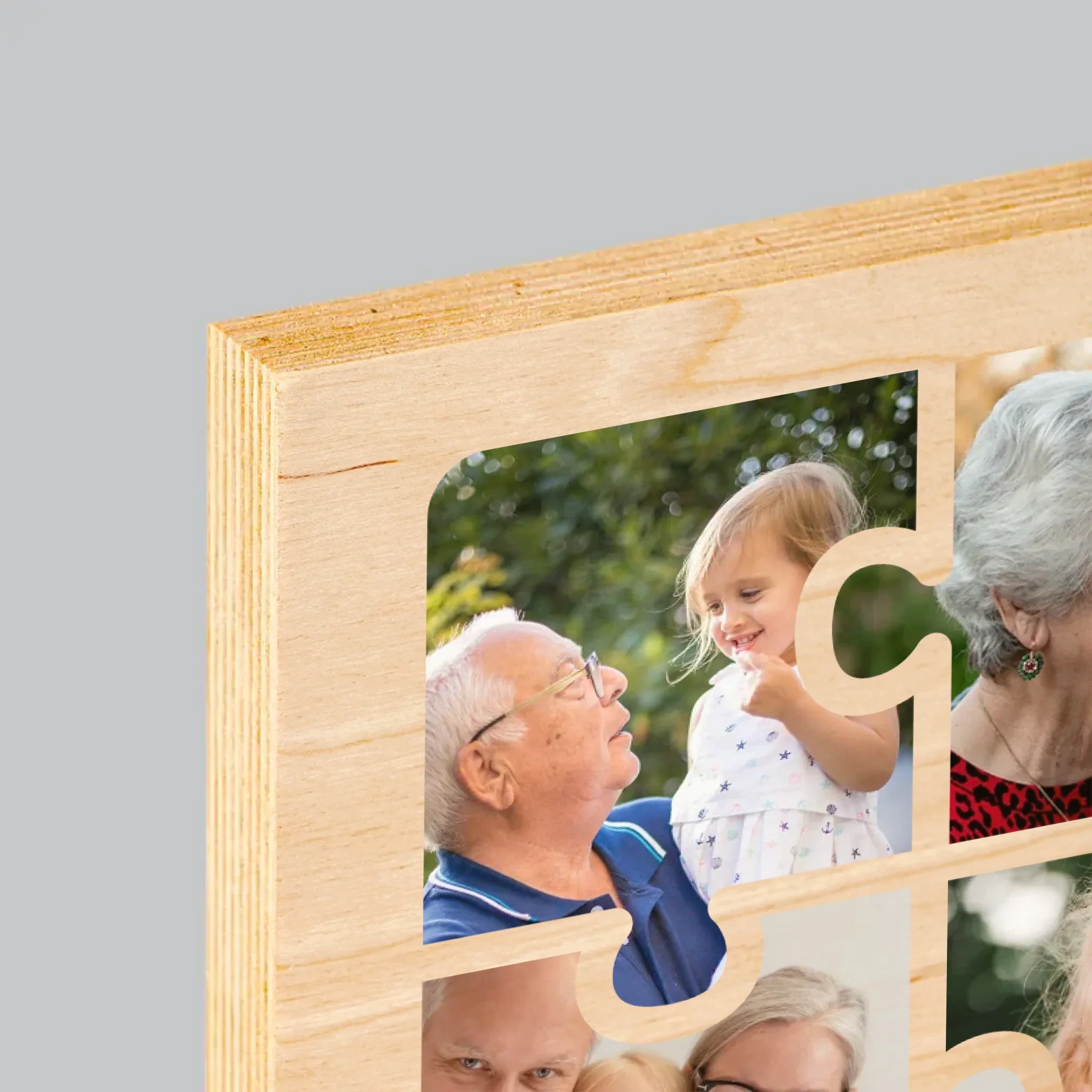 Fotokolaż: Puzzle Zdjęcia Dla Dziadka - Wydruk Na Drewnie - Image 4