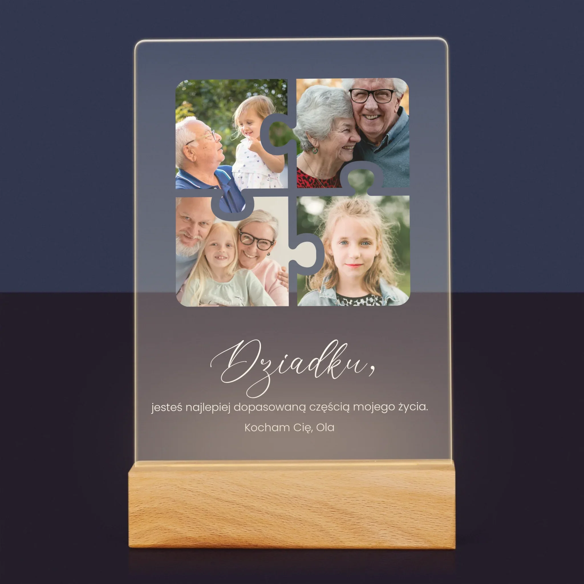 Fotokolaż: Puzzle Zdjęcia Dla Dziadka - Wydruk Na Szkle Akrylowym - Image 7