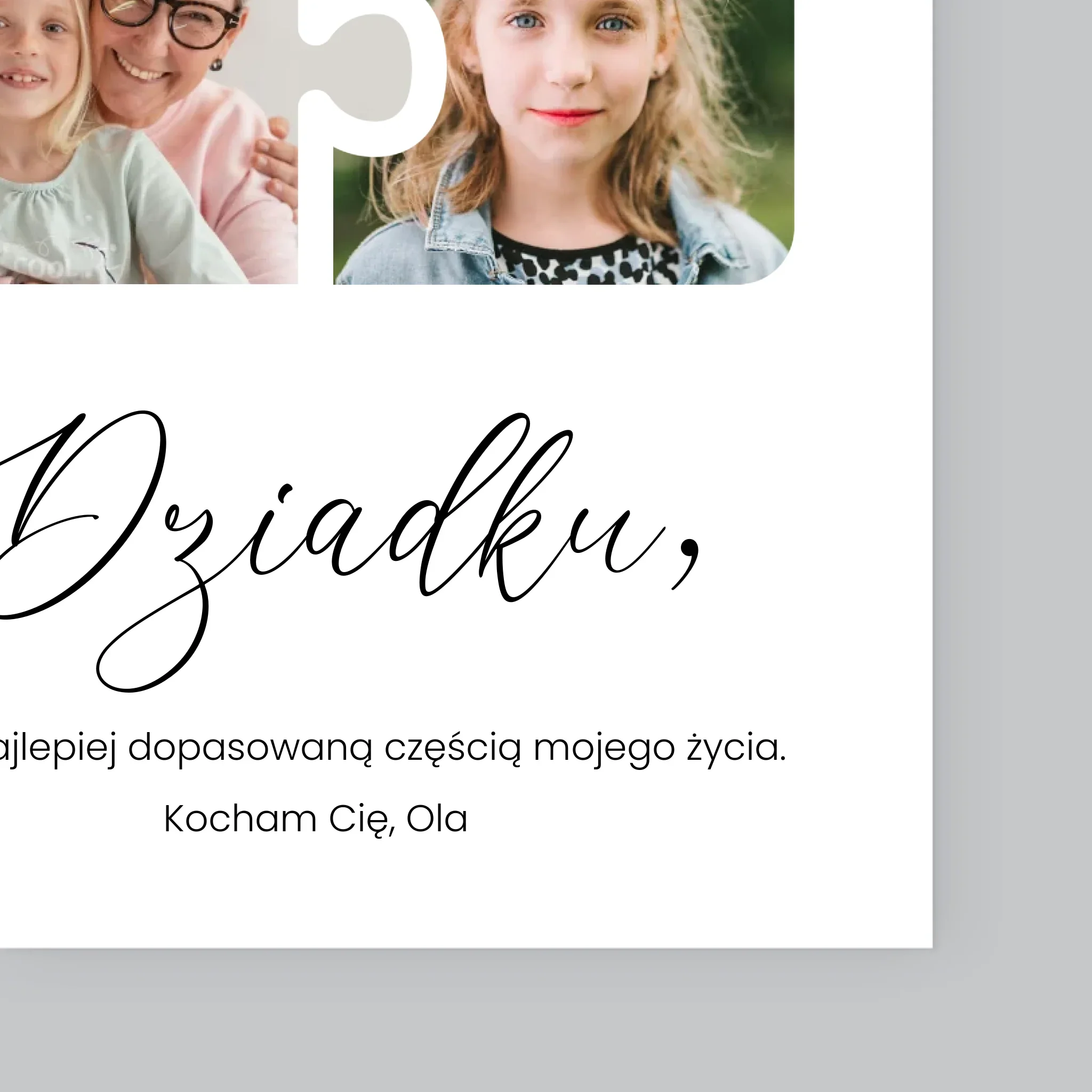 Fotokolaż: Puzzle Zdjęcia Dla Dziadka - Wydruk Obramowany 30x40 - Image 4