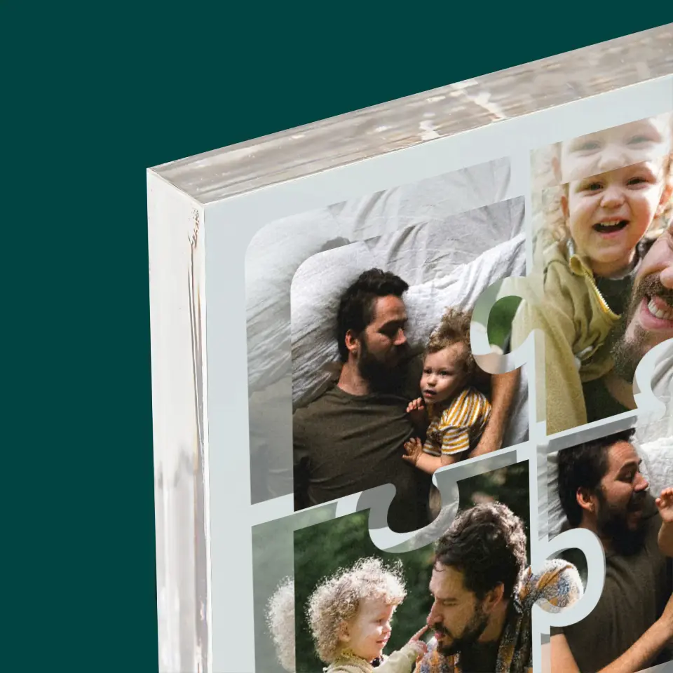 Fotokolaż: Puzzle Zdjęcia Dla Taty - Blok Akrylowy z Nadrukiem - Image 4