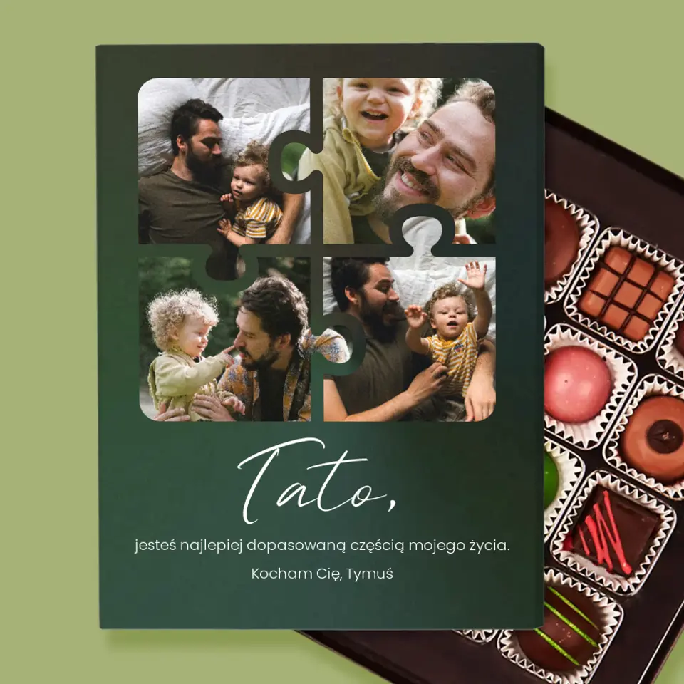 Fotokolaż: Puzzle Zdjęcia Dla Taty - Personalizowane Praliny - Image 2