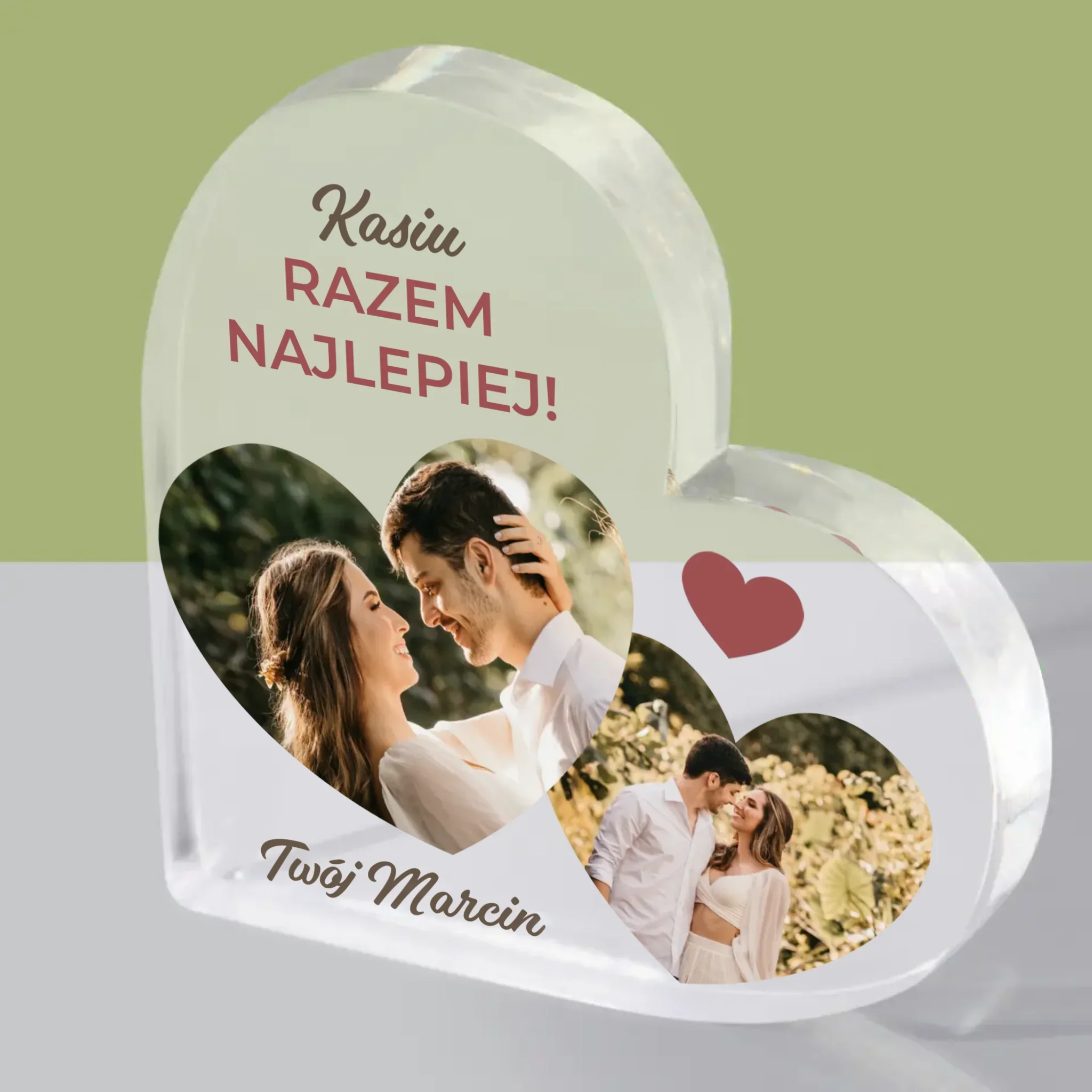 Fotokolaż: Razem Najlepiej - Blok Akrylowy Serce - Image 2