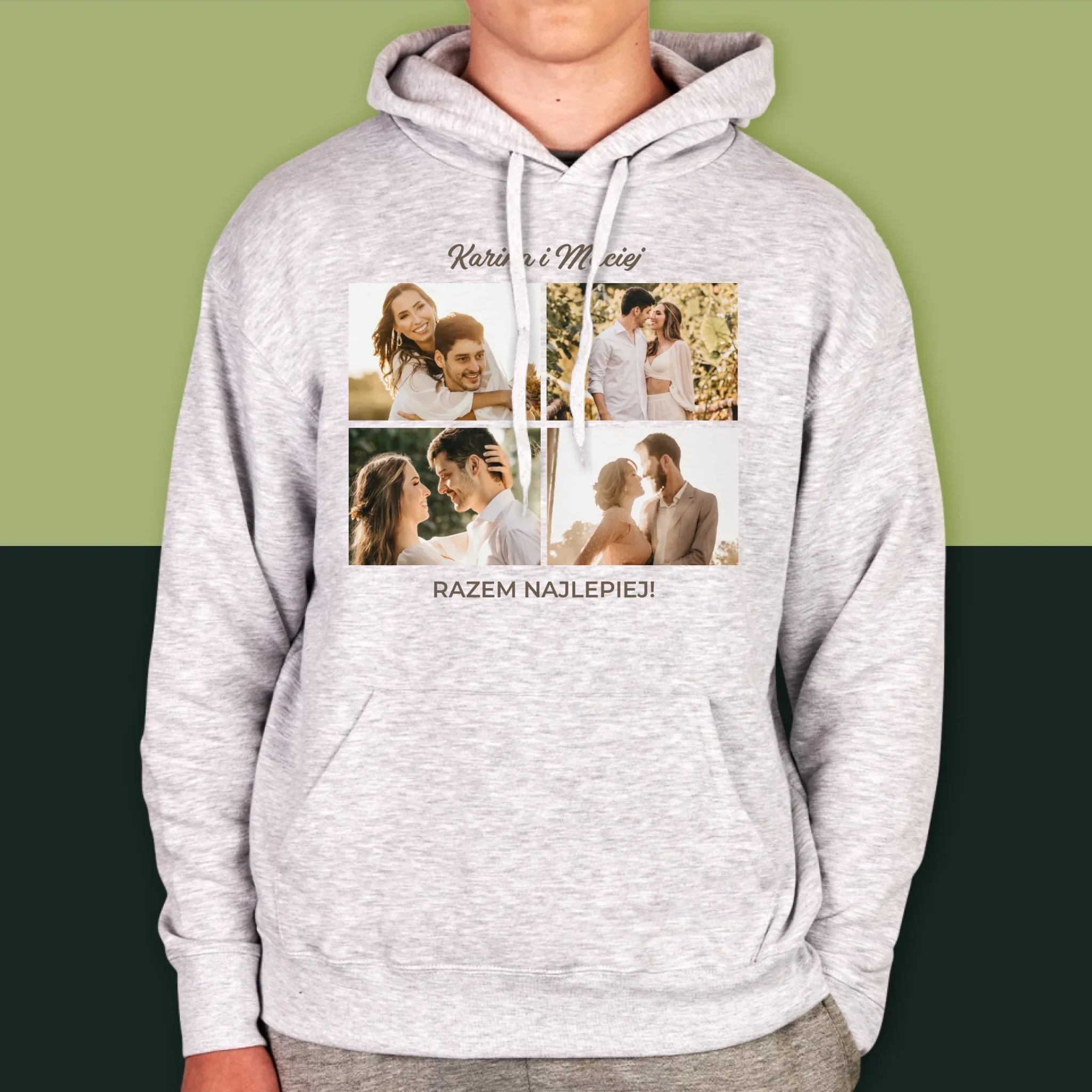 Fotokolaż: Razem Najlepiej - Bluza Męska z Kapturem - Image 4