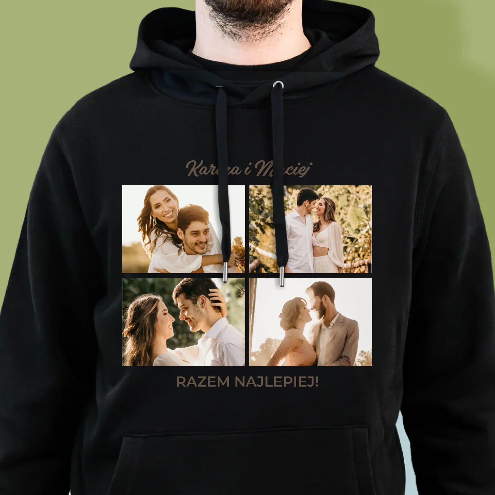 Fotokolaż: Razem Najlepiej - Bluza Męska z Kapturem - Image 6