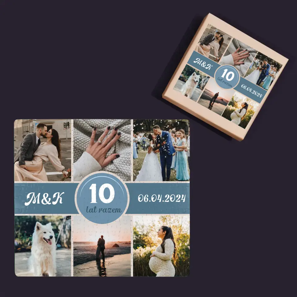 Fotokolaż: Rocznica Lata Razem - Personalizowane Puzzle - Image 4