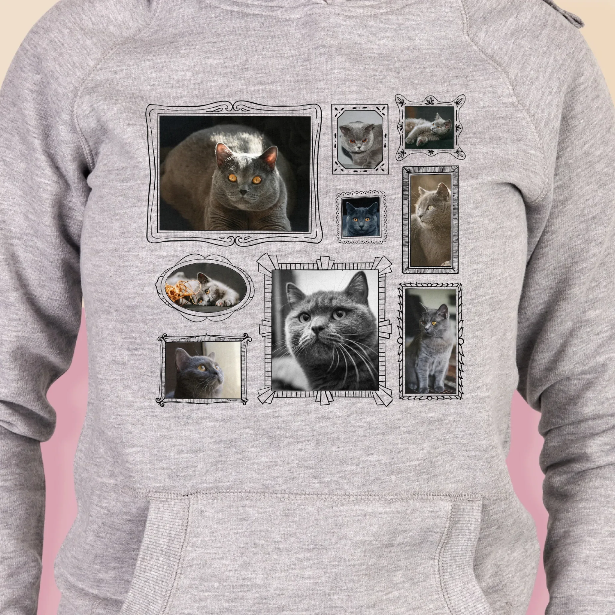 Fotokolaż: Ściana Galerii z Pupilem - Bluza Damska z Kapturem - Image 2