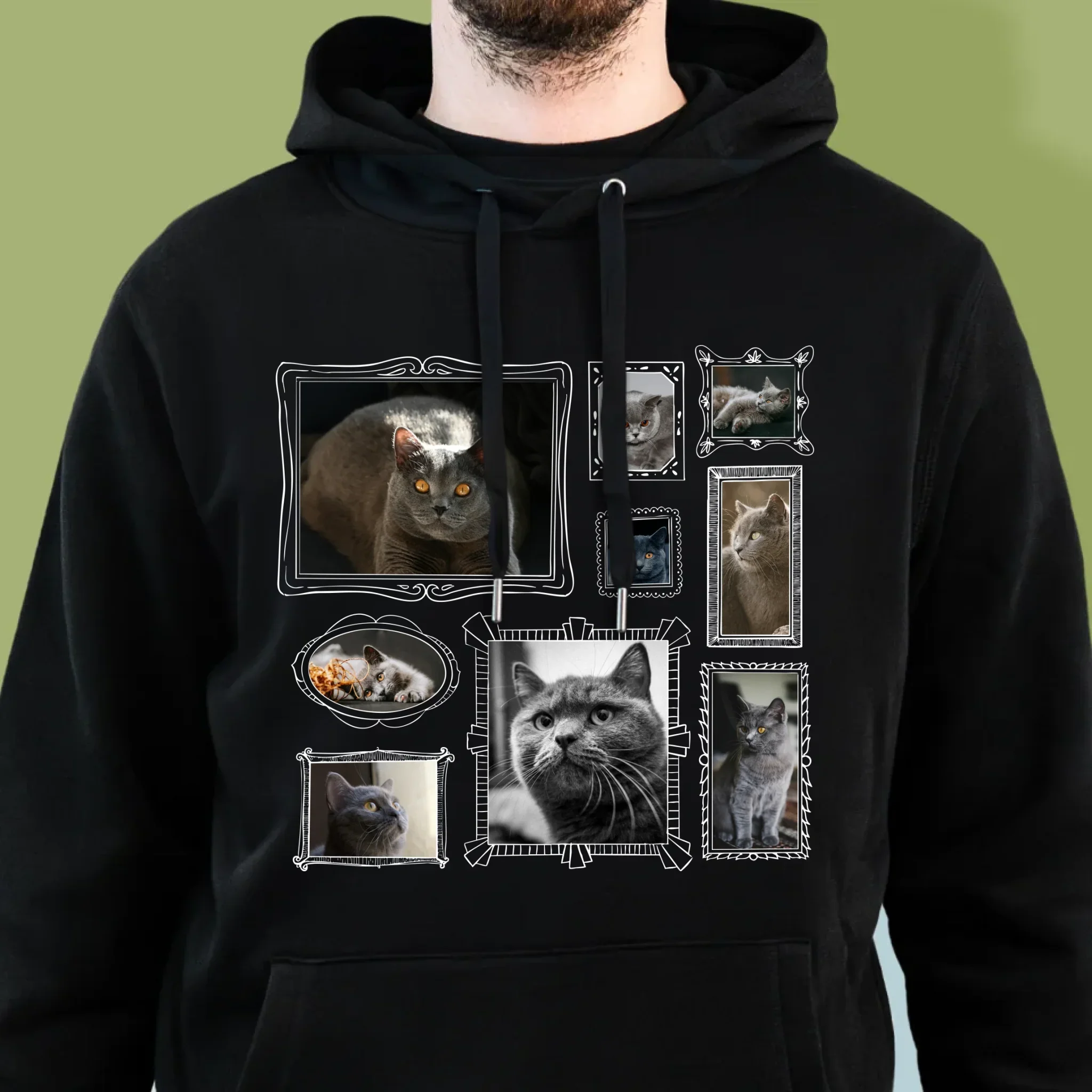 Fotokolaż: Ściana Galerii z Pupilem - Bluza Męska z Kapturem - Image 2