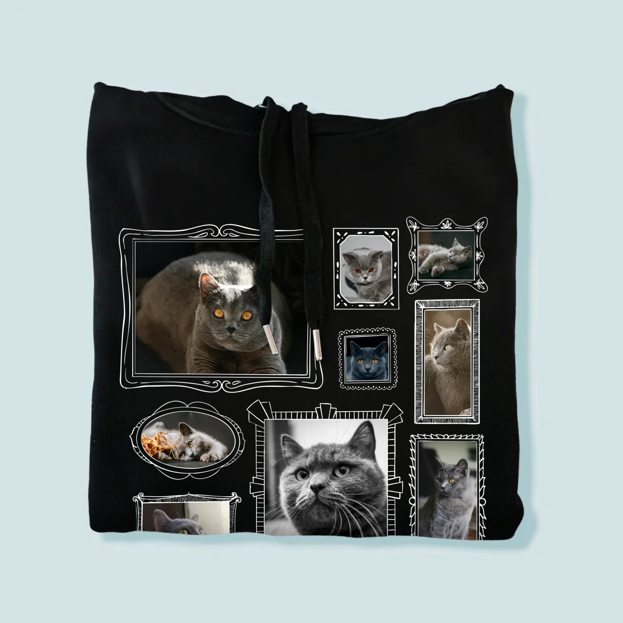 Fotokolaż: Ściana Galerii z Pupilem - Bluza Męska z Kapturem - Image 4