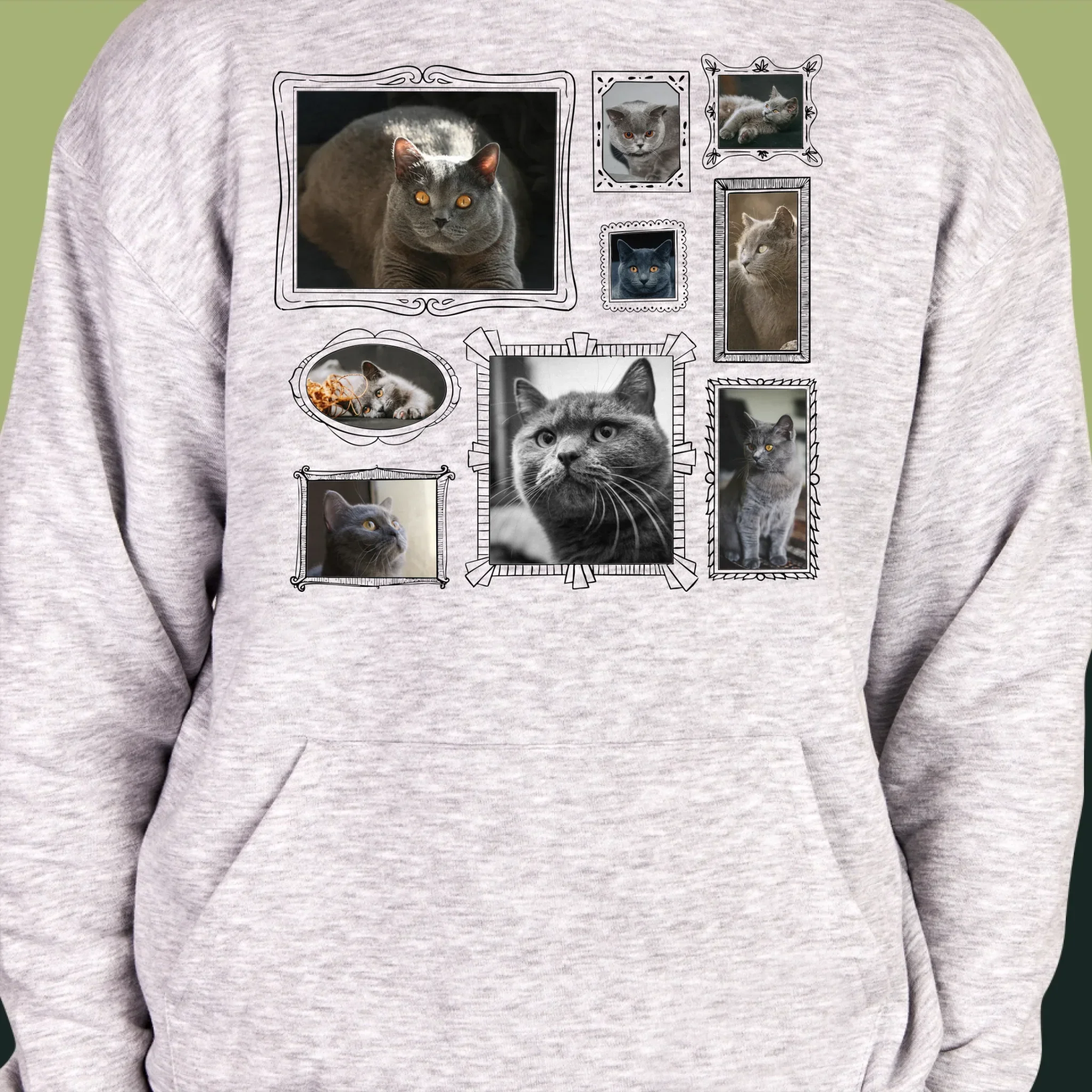 Fotokolaż: Ściana Galerii z Pupilem - Bluza Męska z Kapturem - Image 6