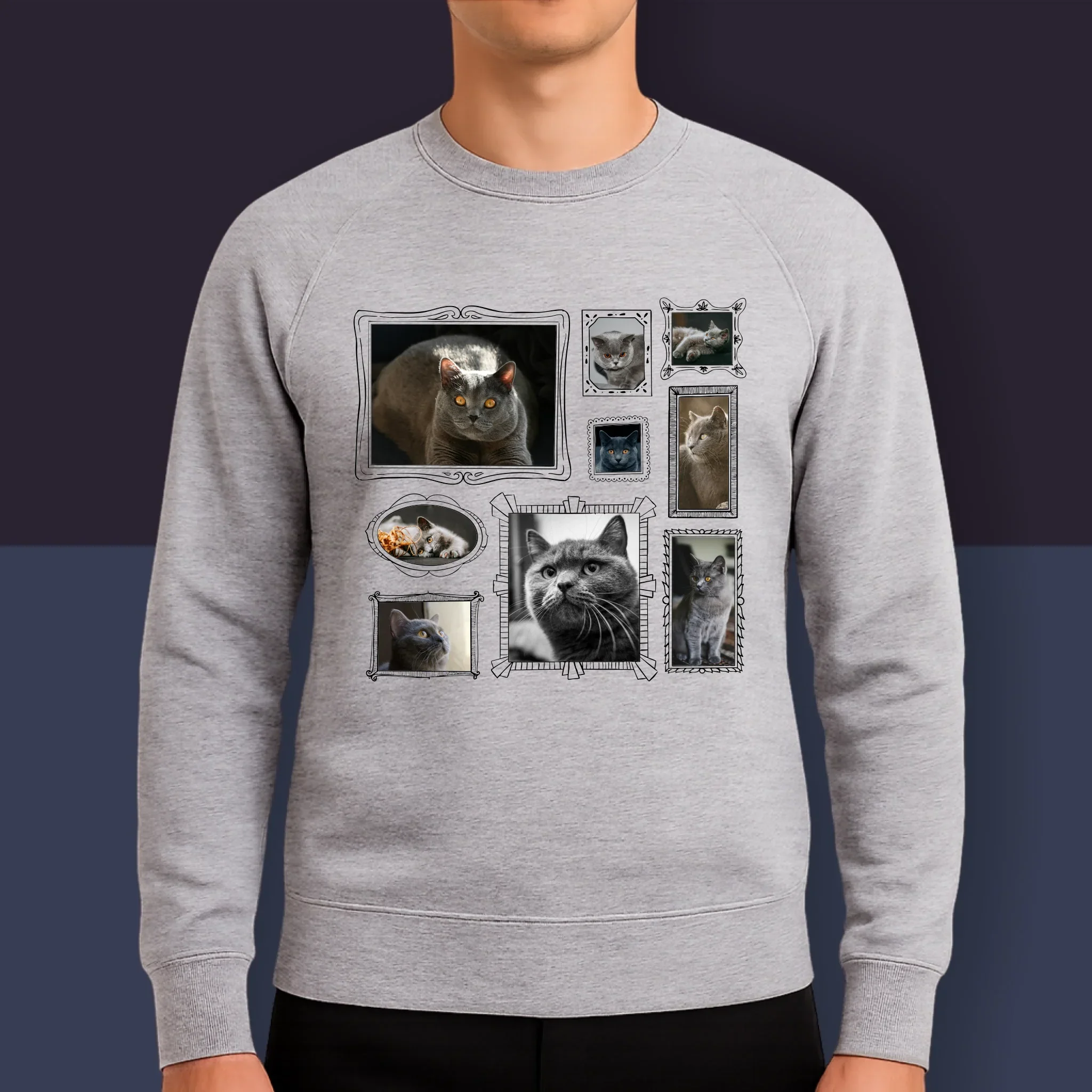 Fotokolaż: Ściana Galerii z Pupilem - Bluza Męska z Kapturem - Image 9