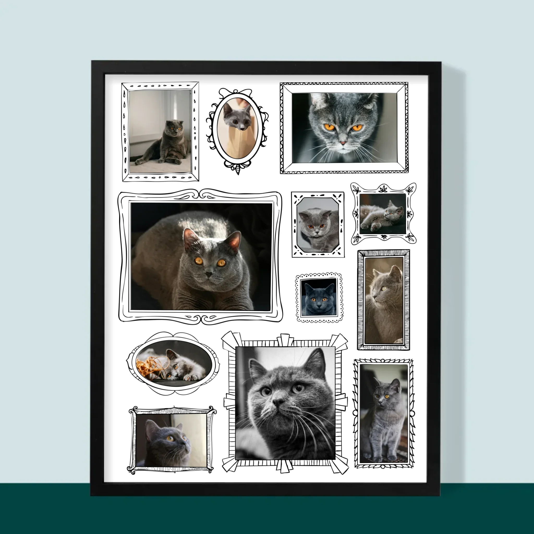 Fotokolaż: Ściana Galerii z Pupilem - Wydruk Obramowany - Image 5
