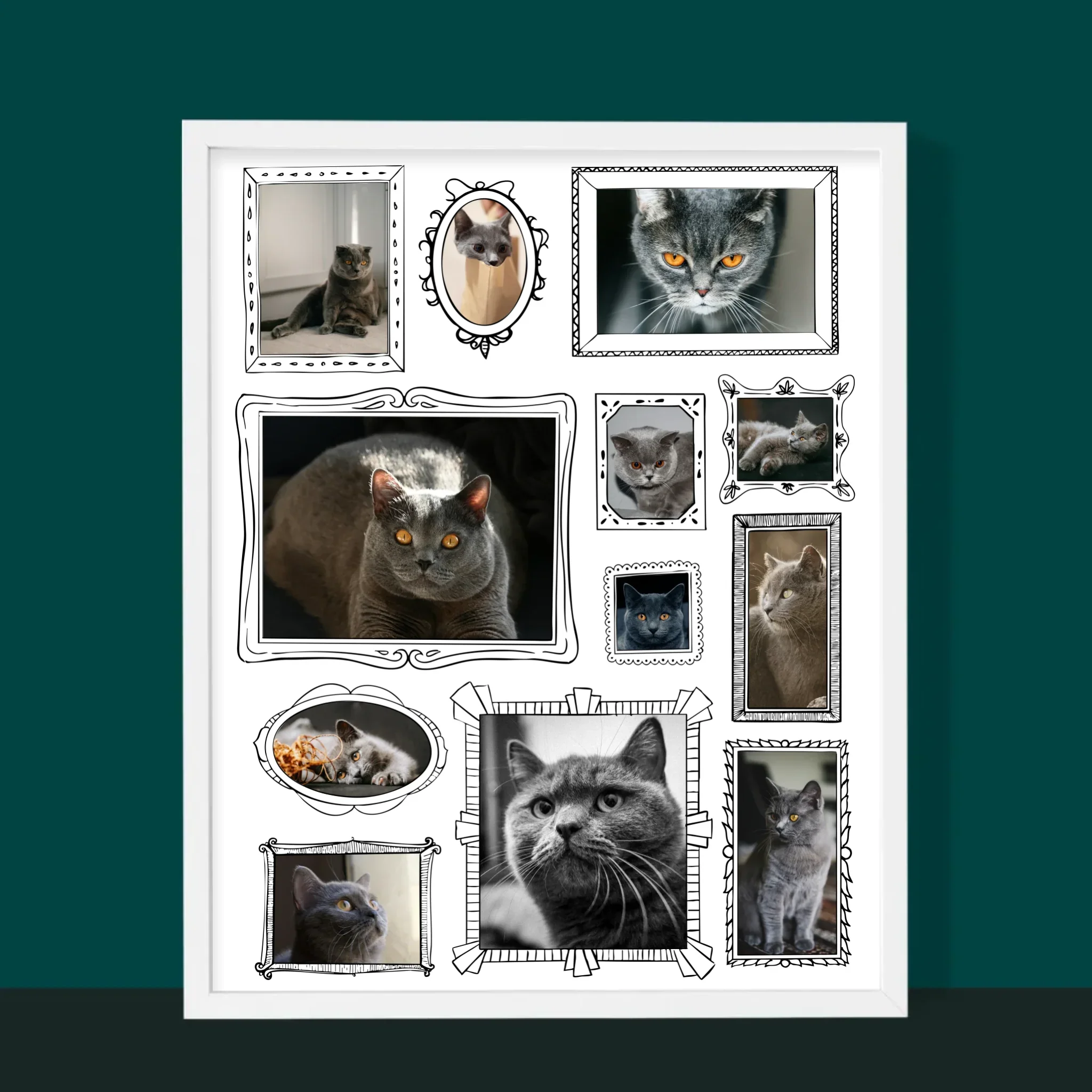 Fotokolaż: Ściana Galerii z Pupilem - Wydruk Obramowany - Image 6