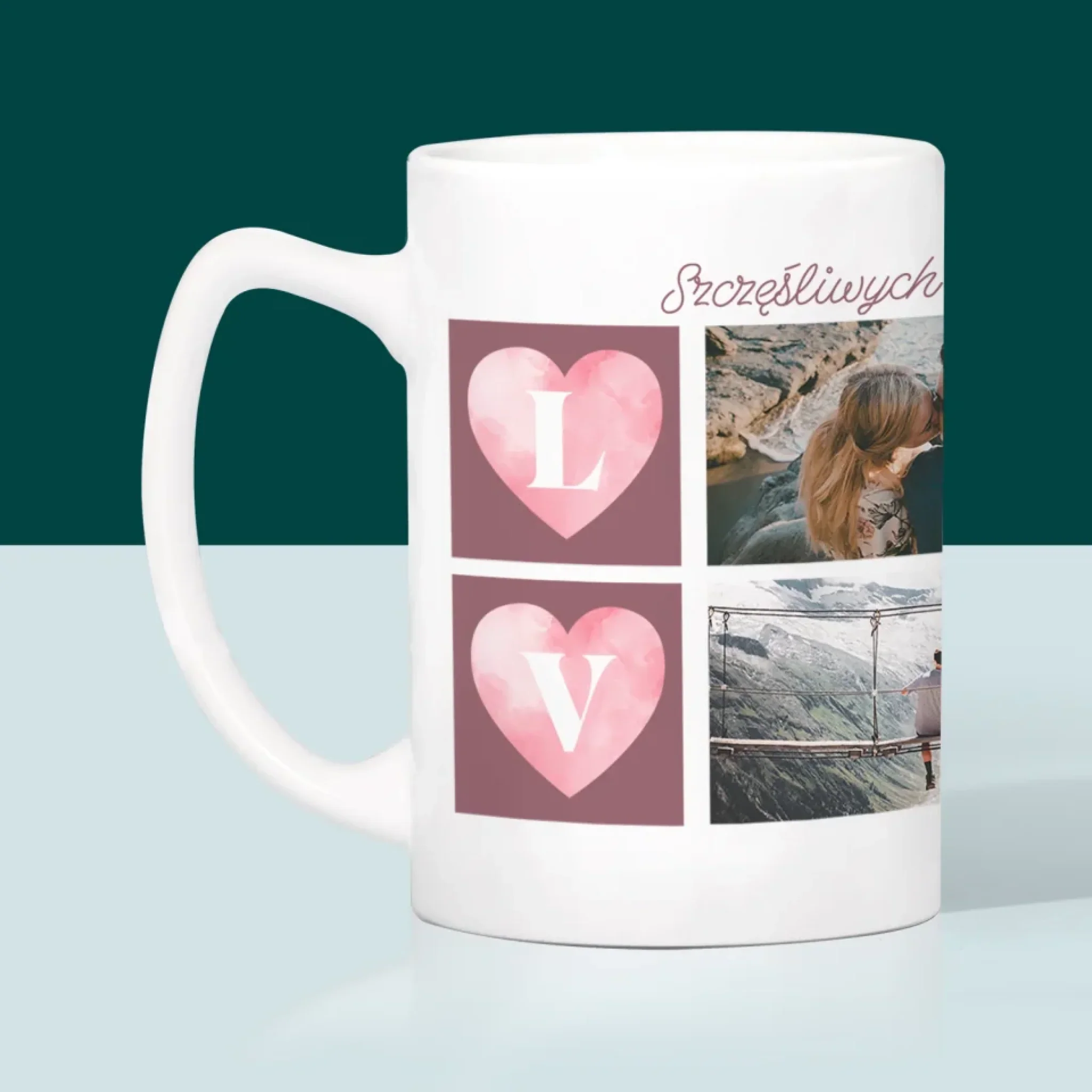 Fotokolaż: Serduszka Love - Kubek z Nadrukiem - Image 3