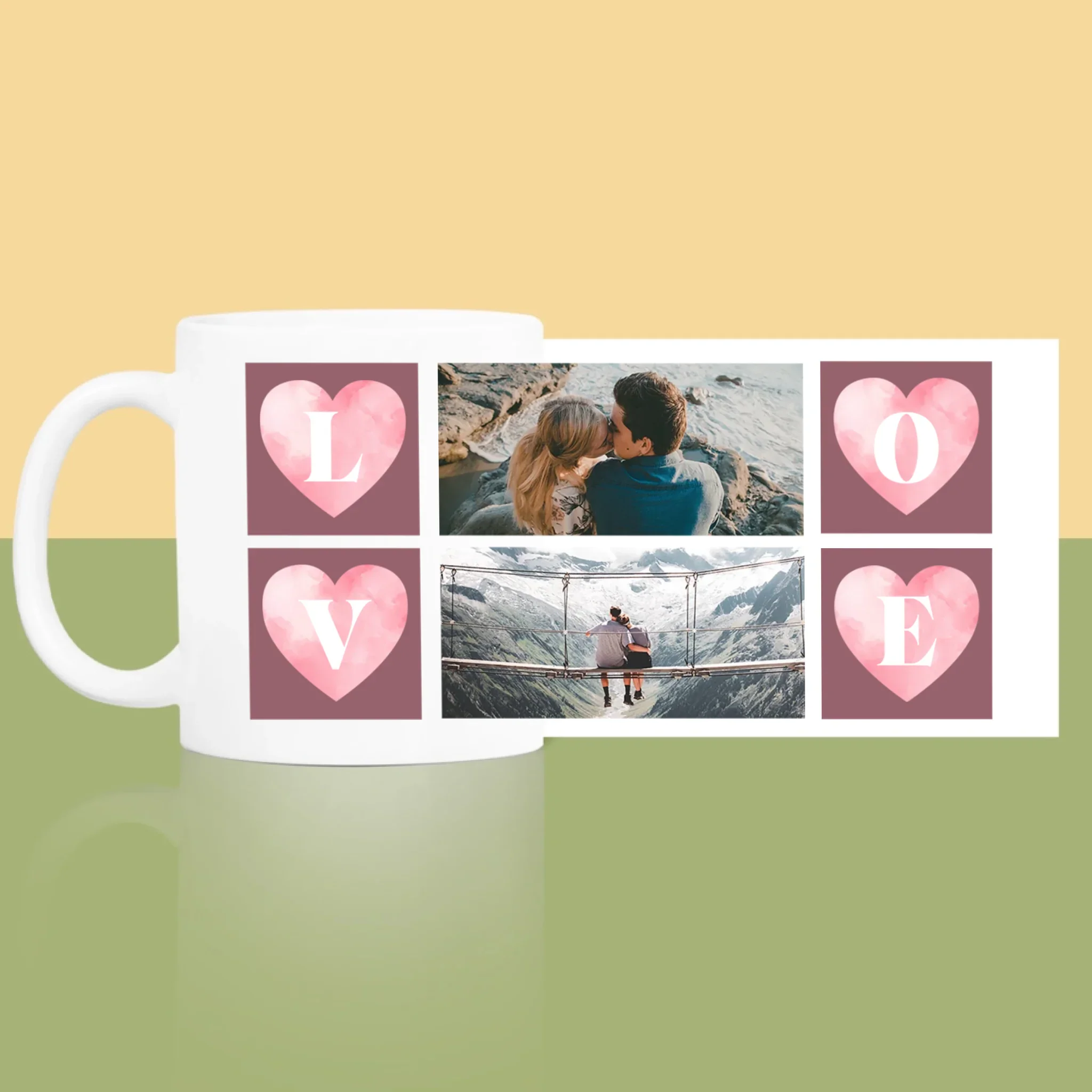 Fotokolaż: Serduszka Love - Kubek z Nadrukiem - Image 4