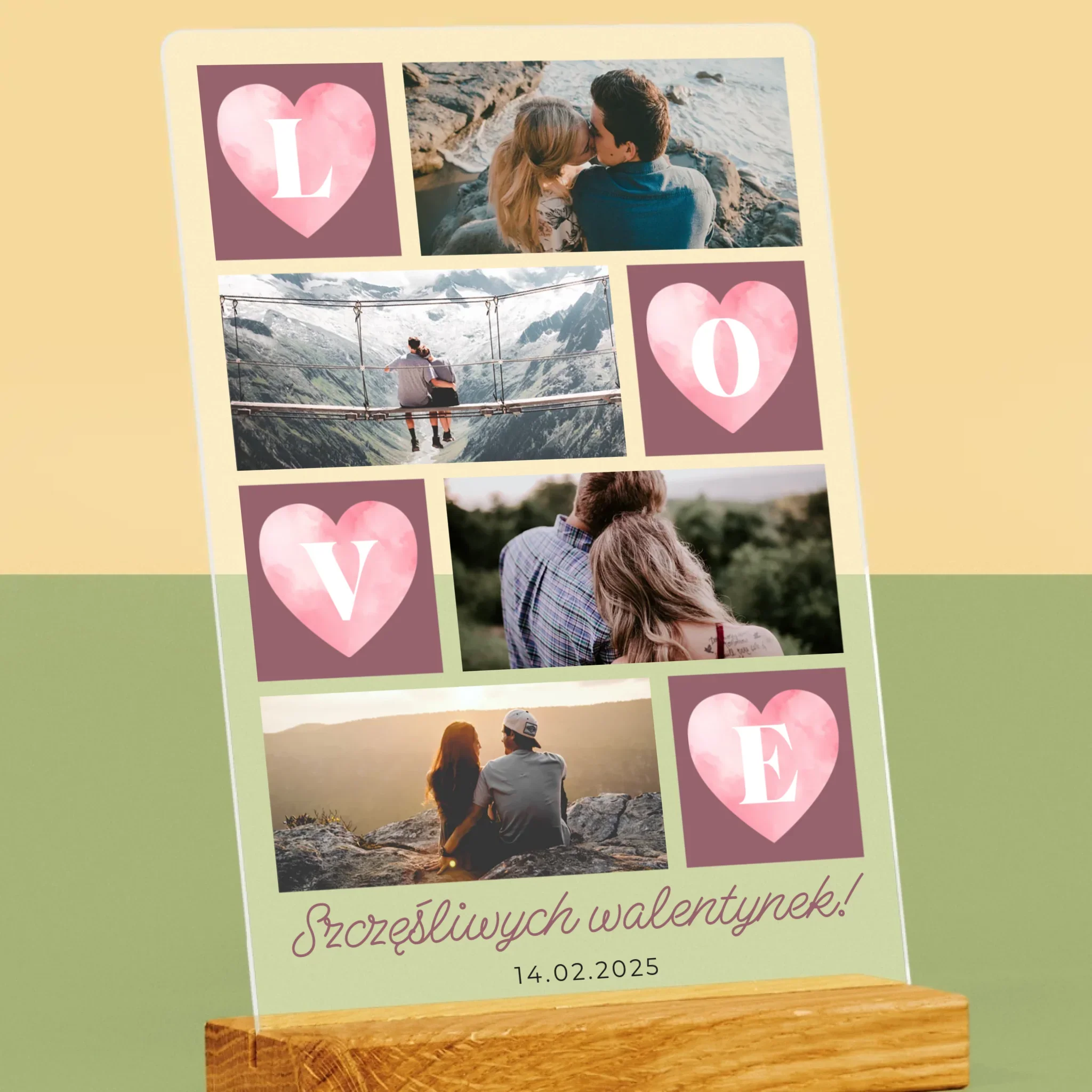 Fotokolaż: Serduszka Love - Wydruk Na Szkle Akrylowym - Image 2