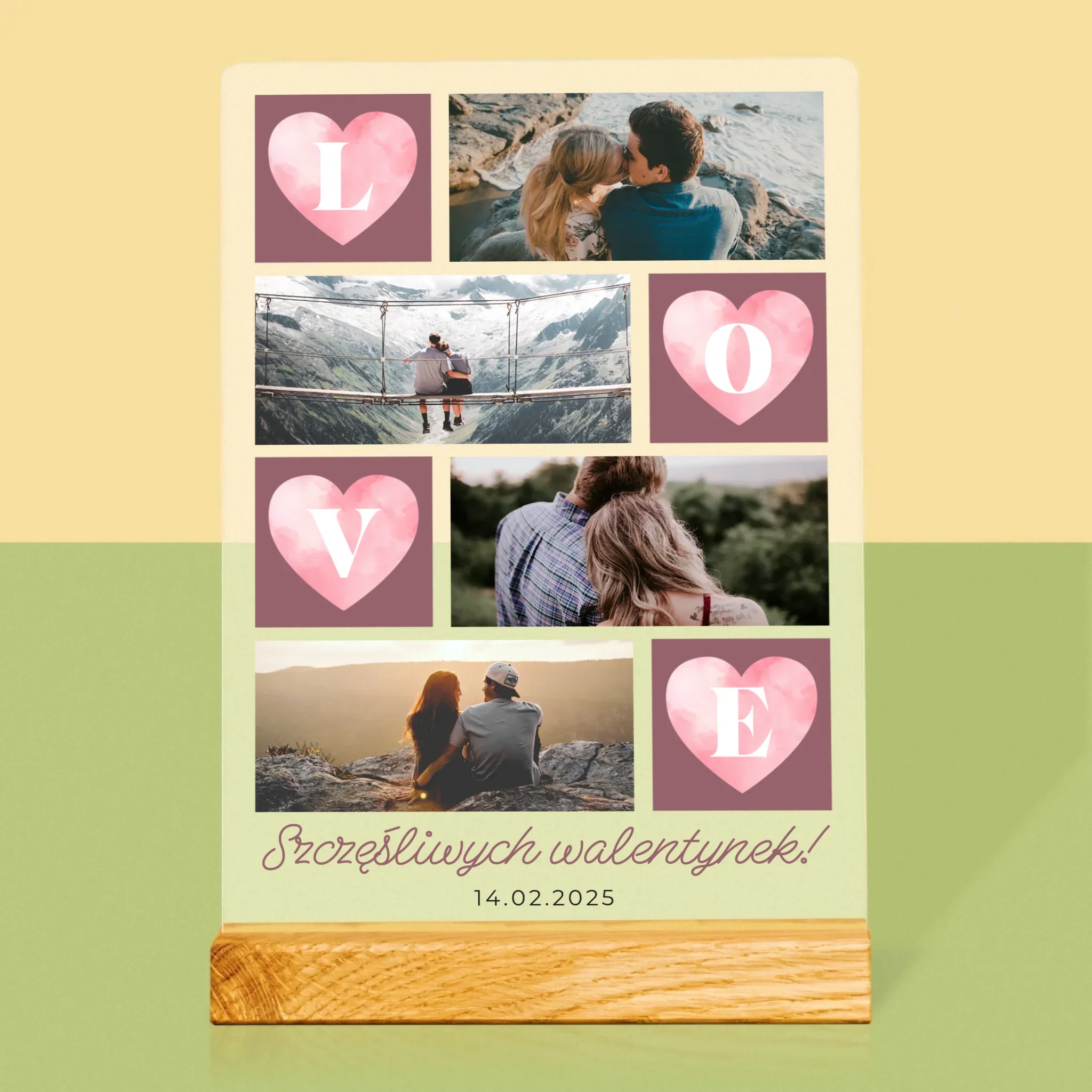 Fotokolaż: Serduszka Love - Wydruk Na Szkle Akrylowym - Image 3