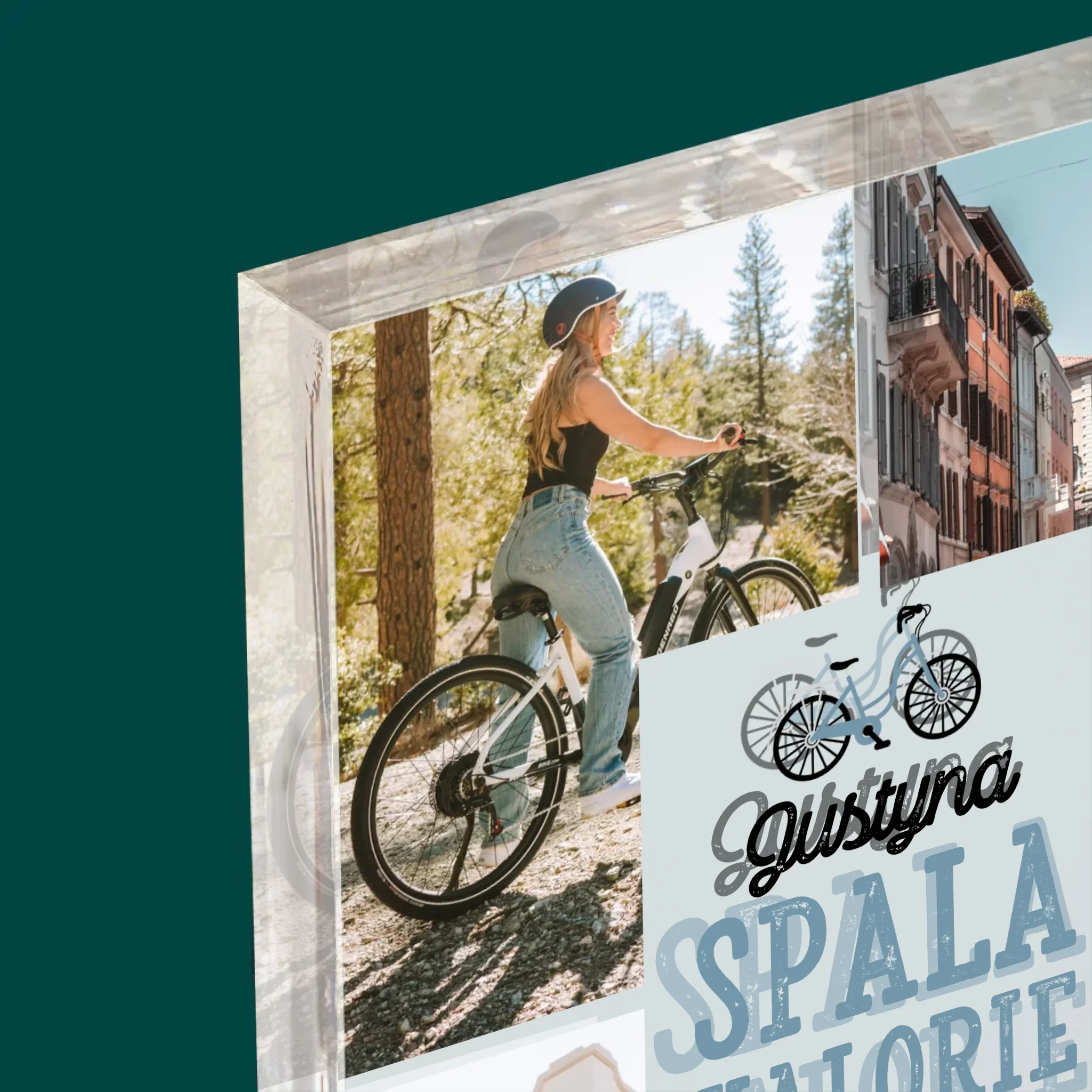 Fotokolaż: Spala Kalorie, Nie Paliwo - Blok Akrylowy z Nadrukiem - Image 4