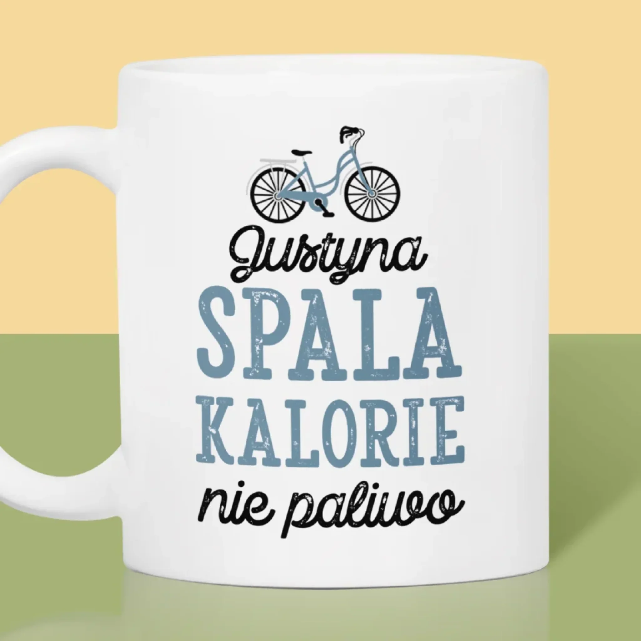 Fotokolaż: Spala Kalorie, Nie Paliwo - Kubek z Nadrukiem - Image 2