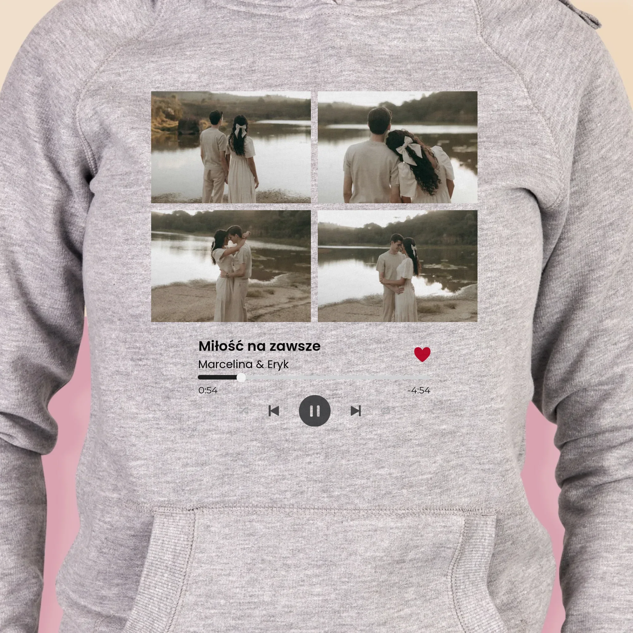 Fotokolaż: Spotify 4 Zdjęcia - Bluza Damska z Kapturem - Image 2