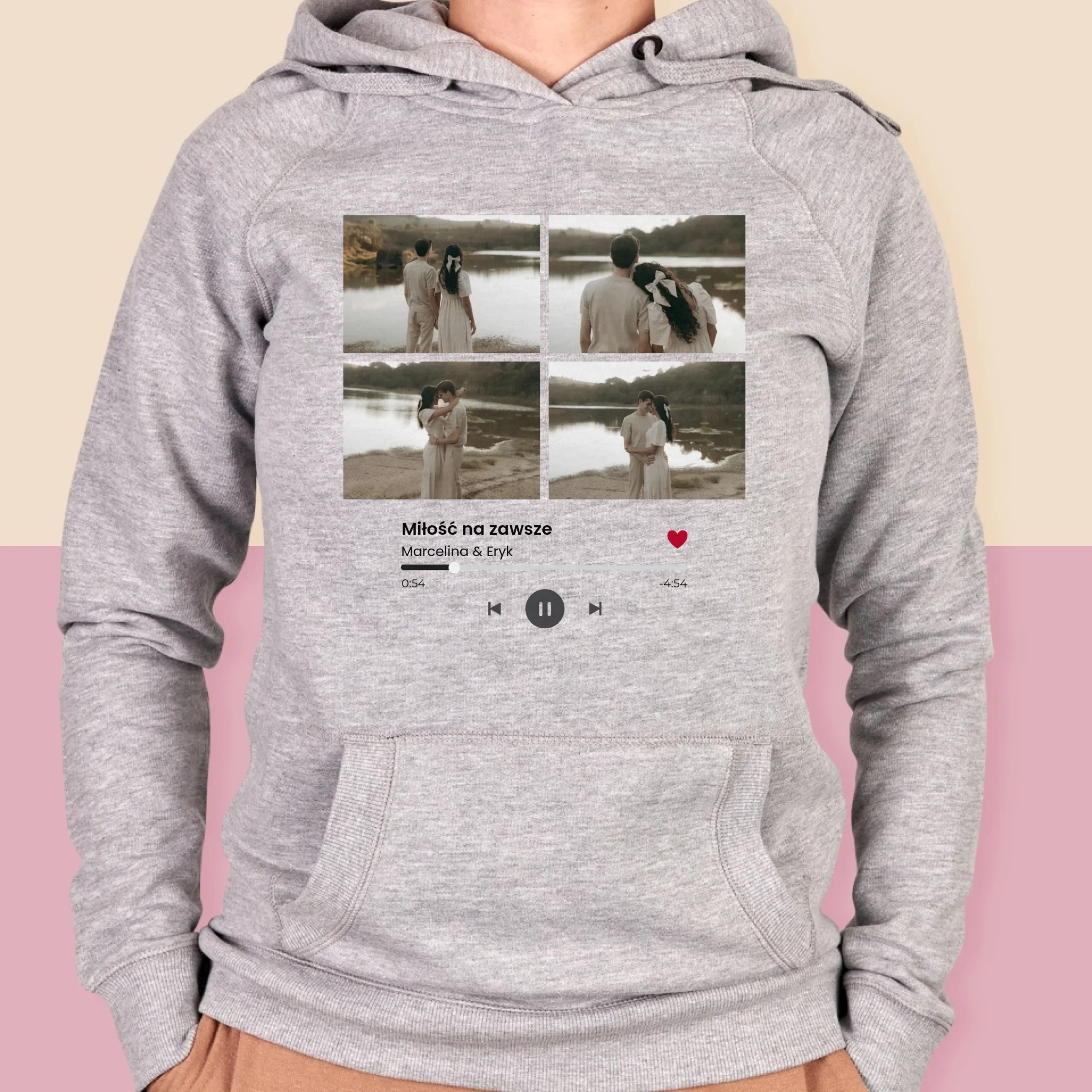 Fotokolaż: Spotify 4 Zdjęcia - Bluza Damska z Kapturem - Image 4