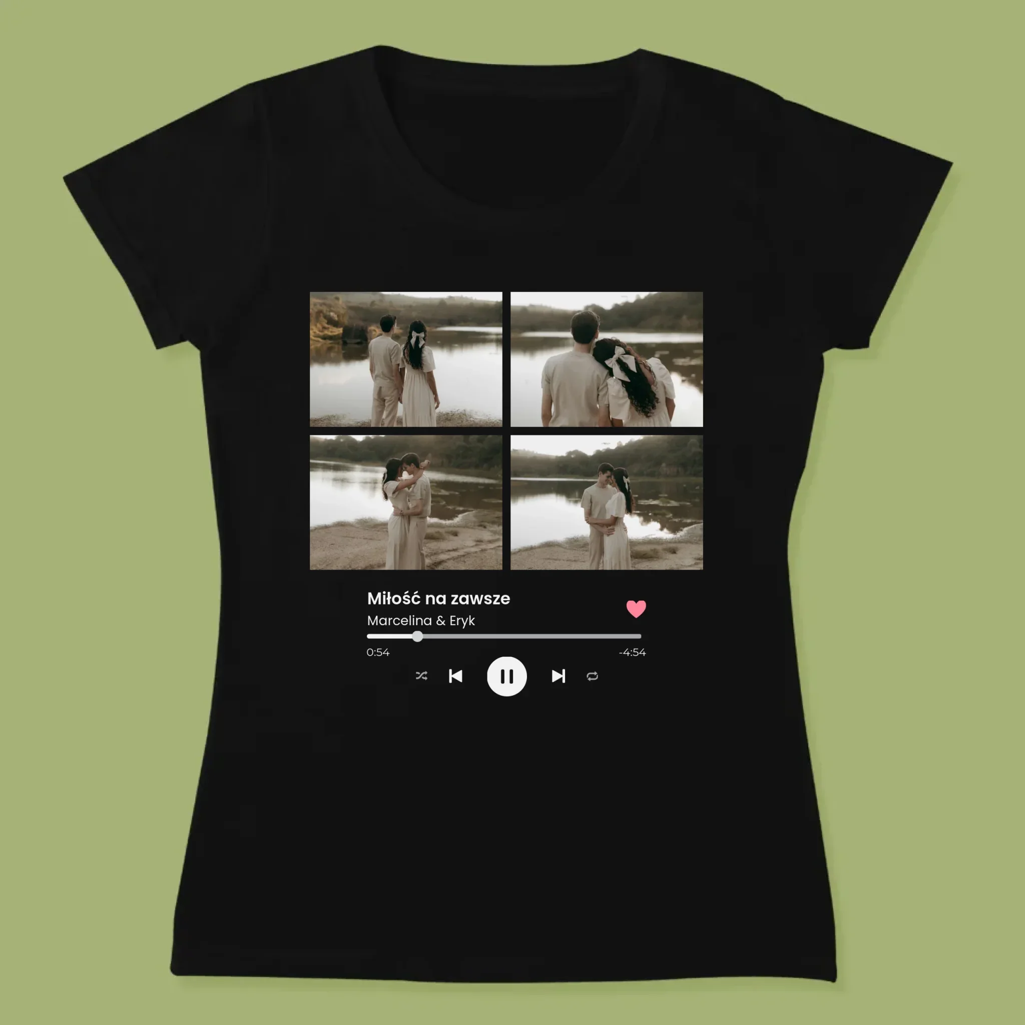 Fotokolaż: Spotify 4 Zdjęcia - Koszulka Damska z Nadrukiem - Image 7