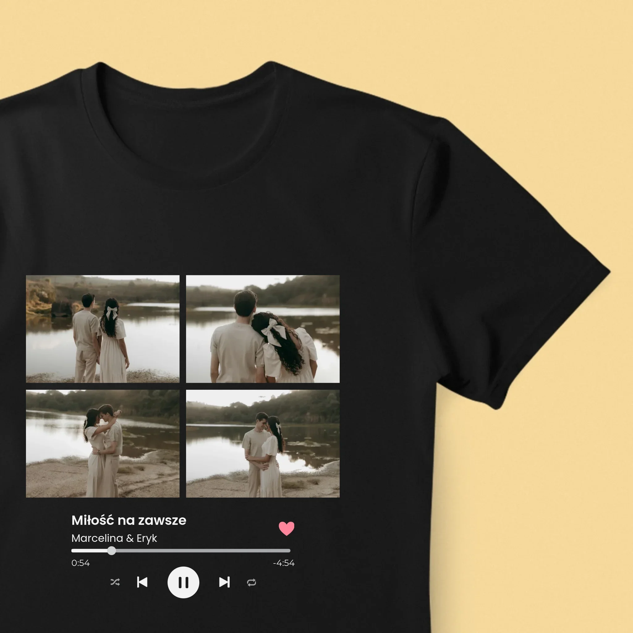Fotokolaż: Spotify 4 Zdjęcia - Koszulka Męska z Nadrukiem - Image 8