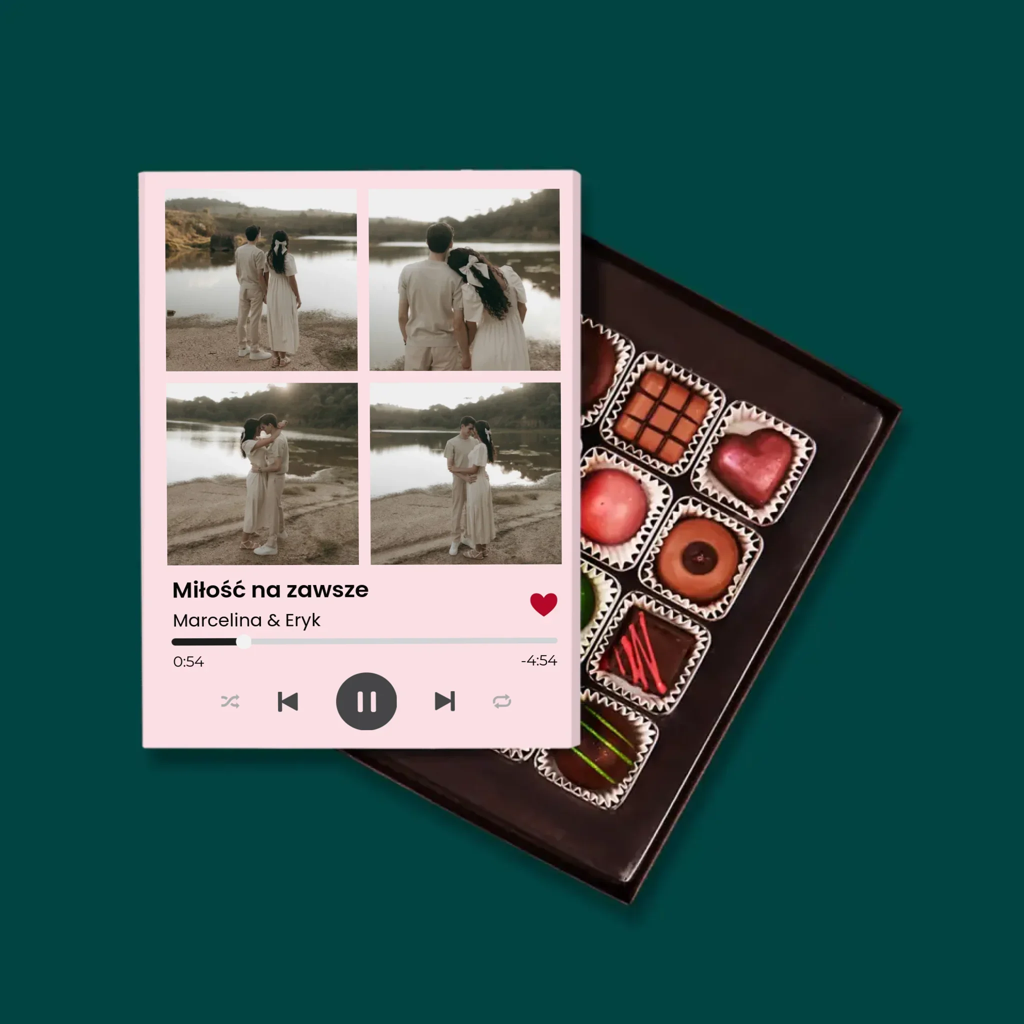 Fotokolaż: Spotify 4 Zdjęcia - Personalizowane Praliny