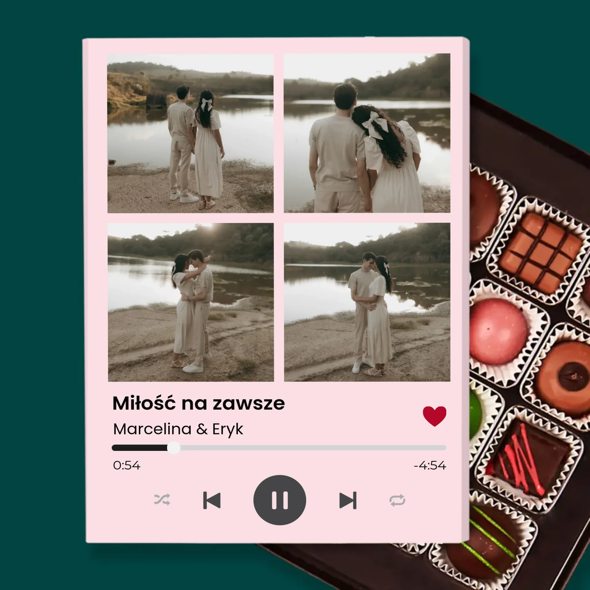 Fotokolaż: Spotify 4 Zdjęcia - Personalizowane Praliny - Image 2