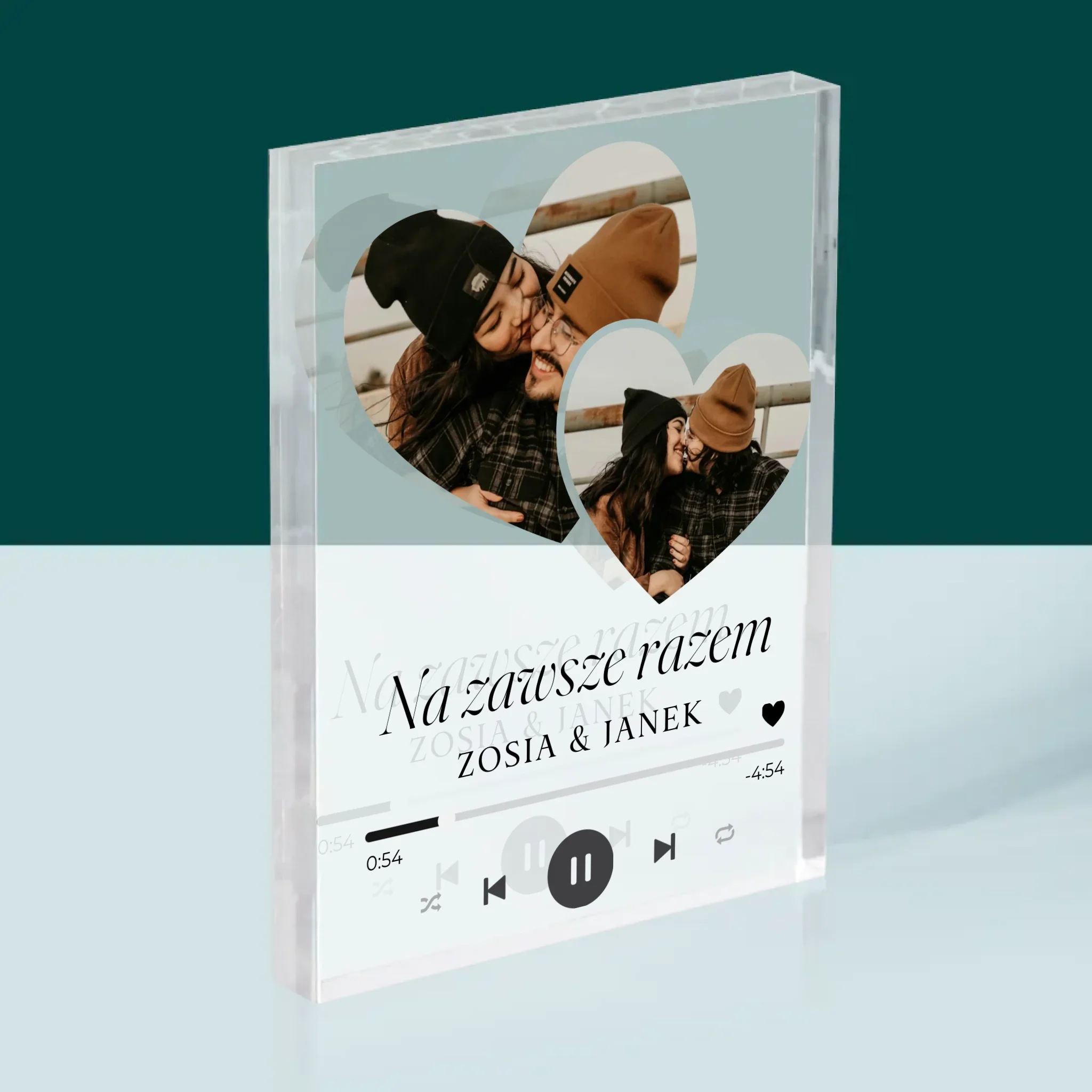 Fotokolaż: Spotify Serca - Blok Akrylowy z Nadrukiem