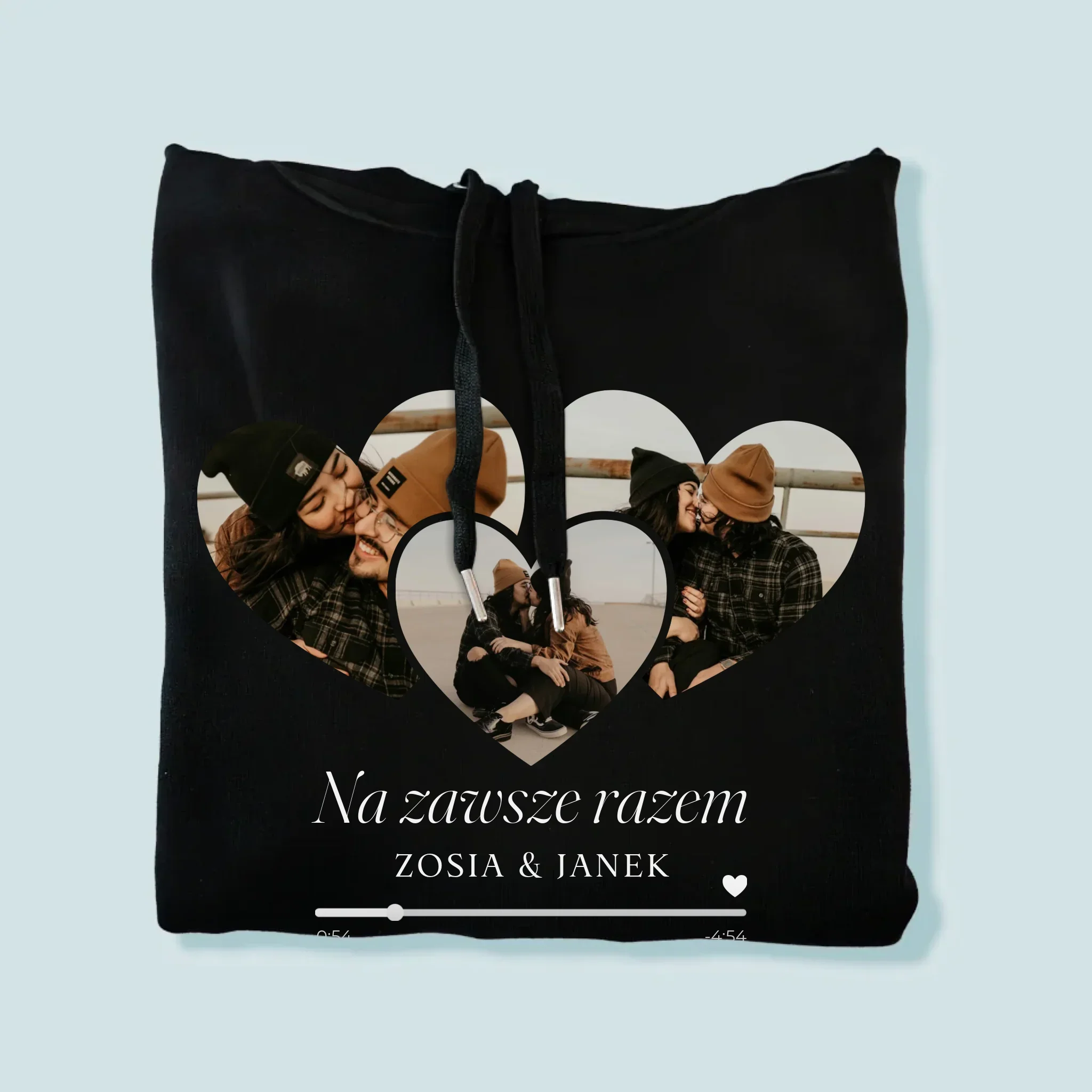 Fotokolaż: Spotify Serca - Bluza Męska z Kapturem - Image 4