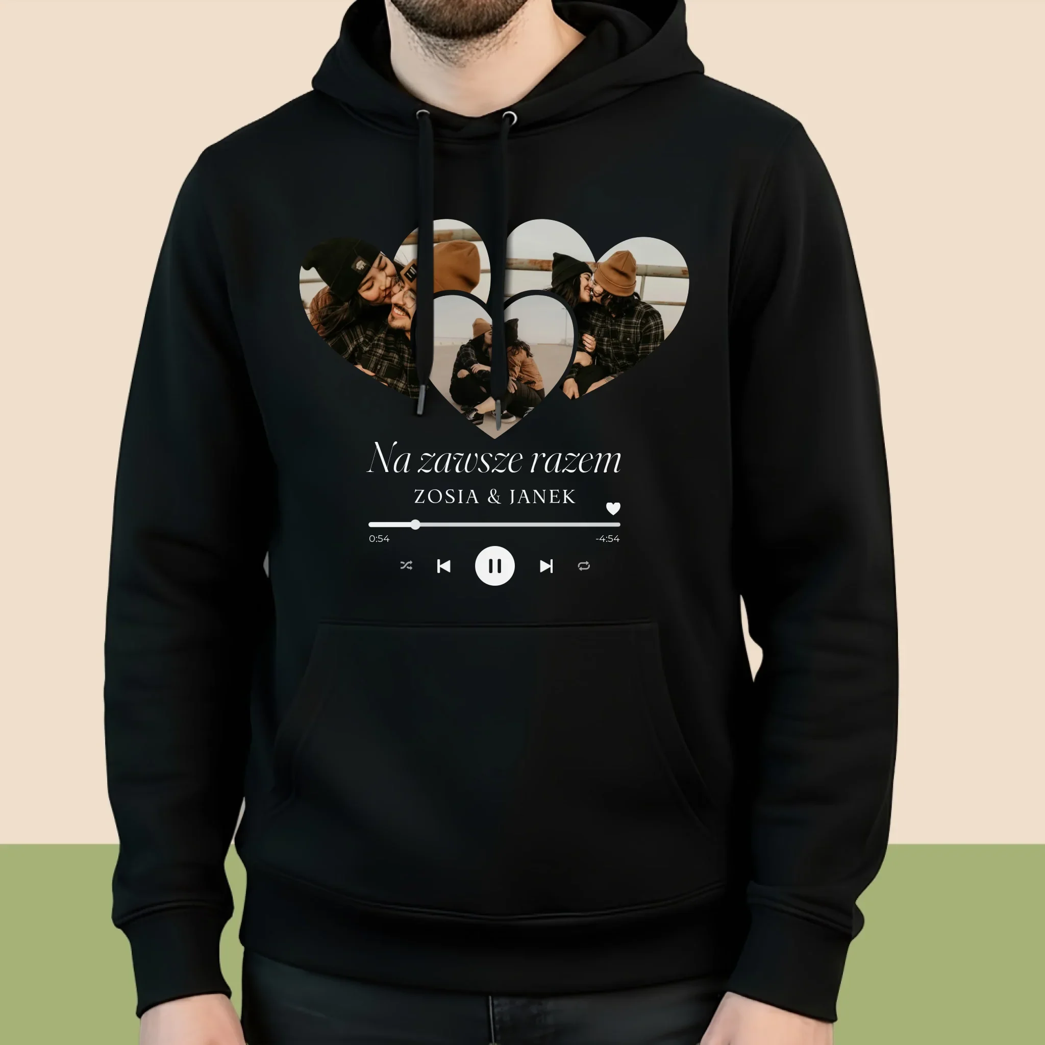 Fotokolaż: Spotify Serca - Bluzy Dla Par - Image 4