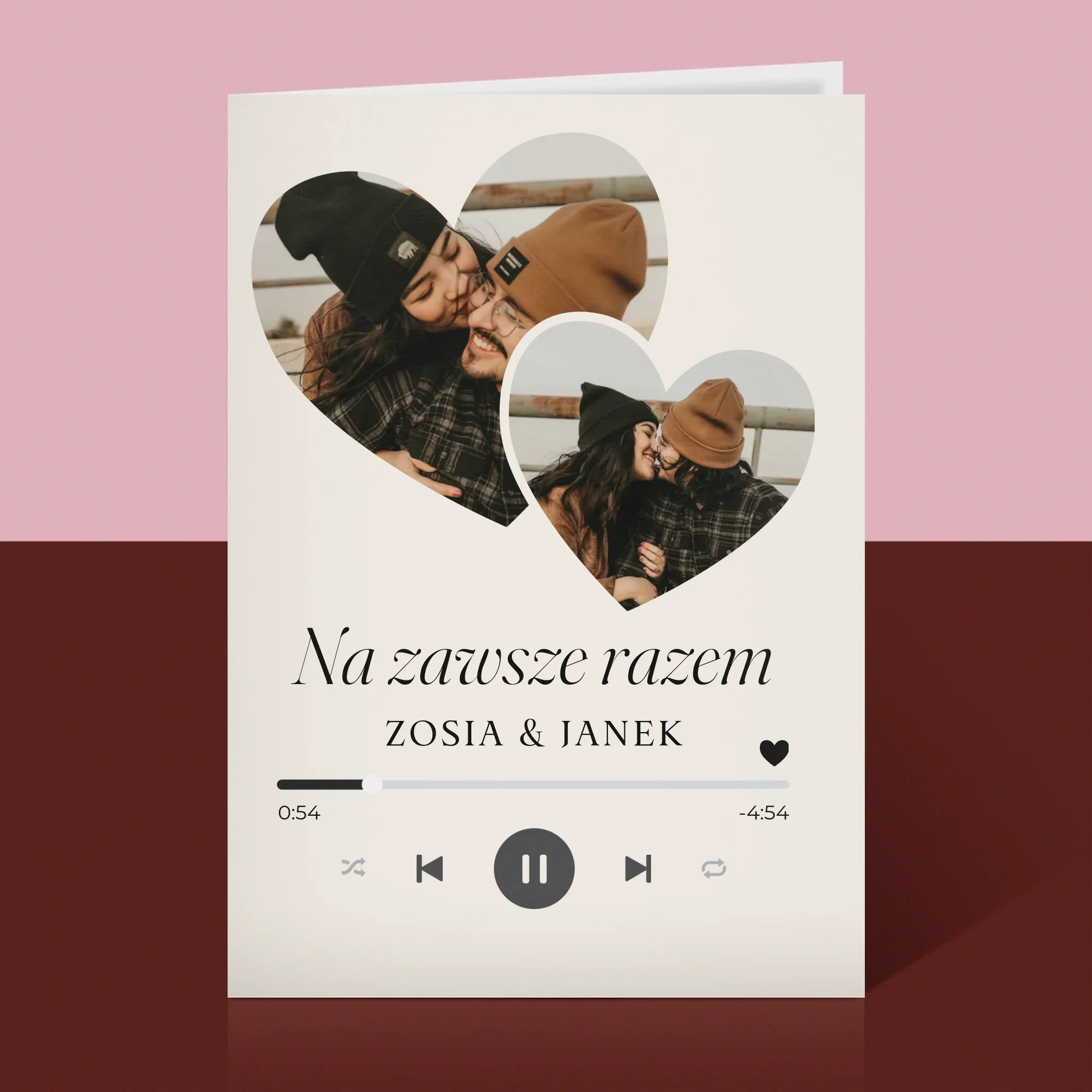Fotokolaż: Spotify Serca - Kartka z Życzeniami