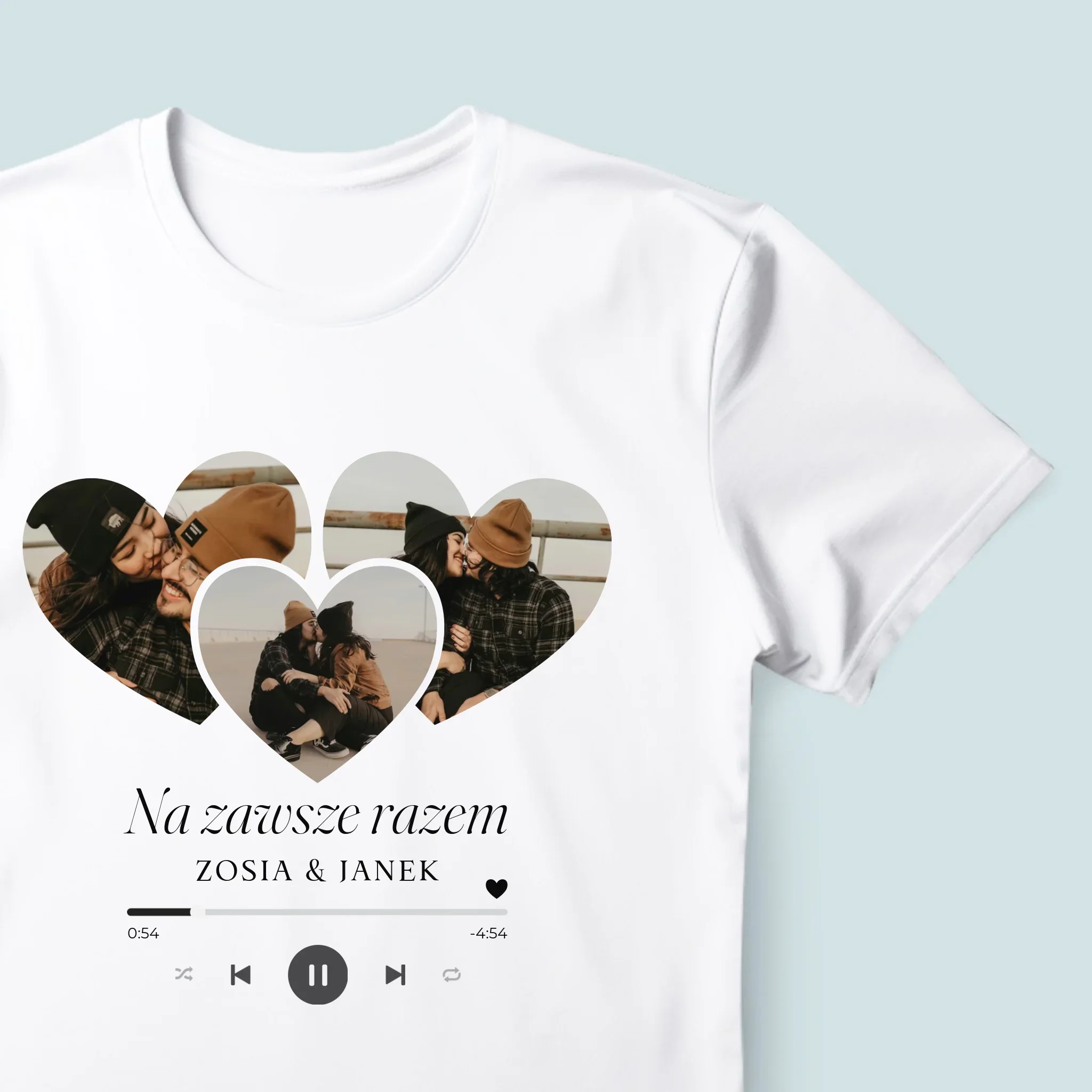 Fotokolaż: Spotify Serca - Koszulka Męska z Nadrukiem - Image 4