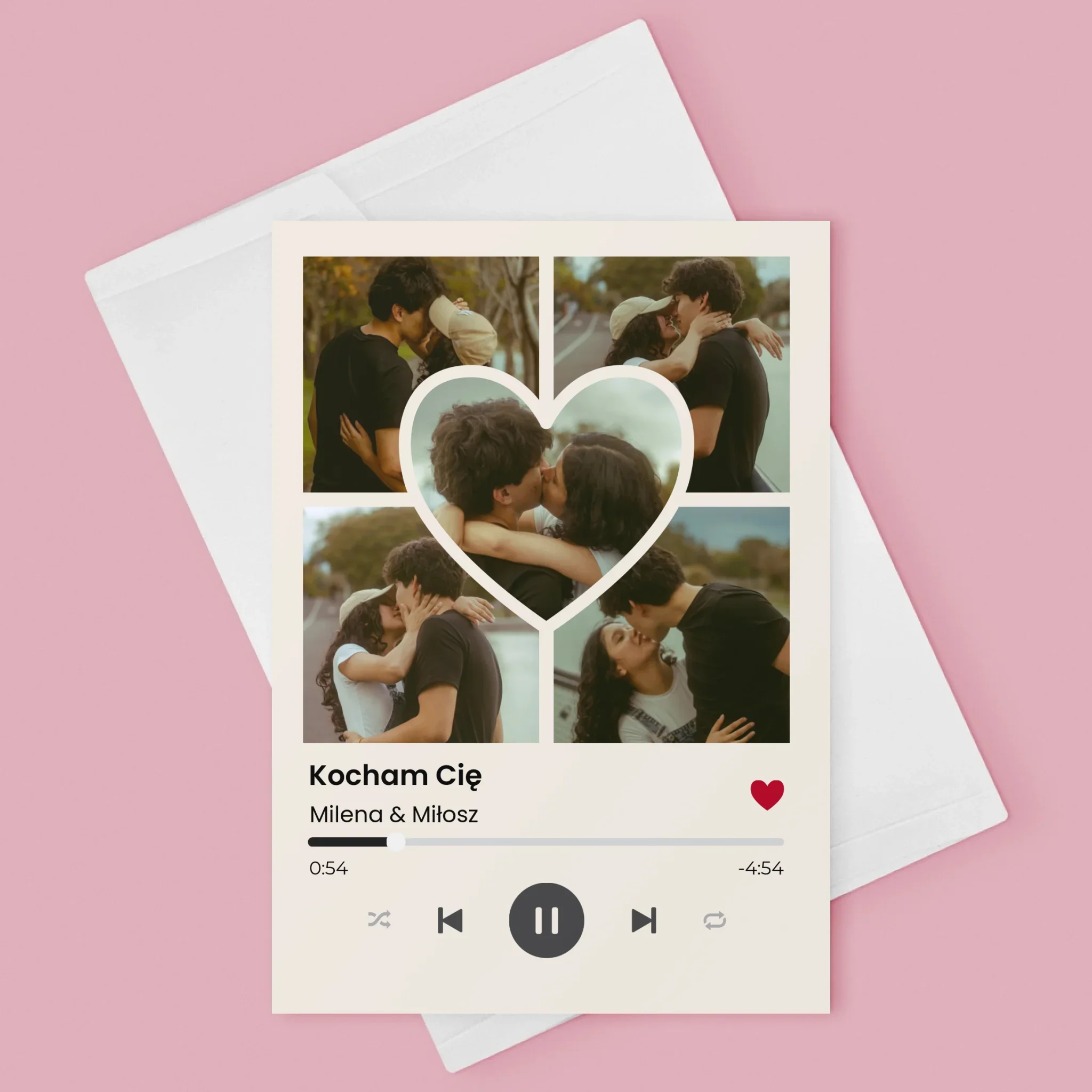 Fotokolaż: Spotify Zdjęcia Serce - Kartka z Życzeniami - Image 3