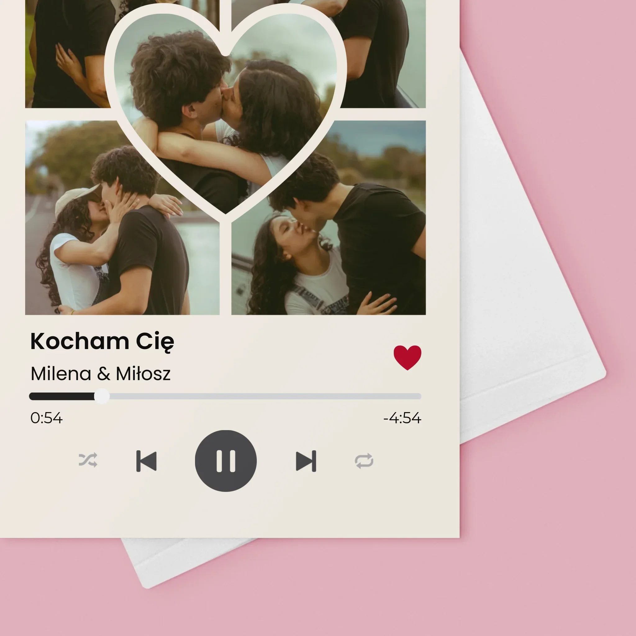 Fotokolaż: Spotify Zdjęcia Serce - Kartka z Życzeniami - Image 4