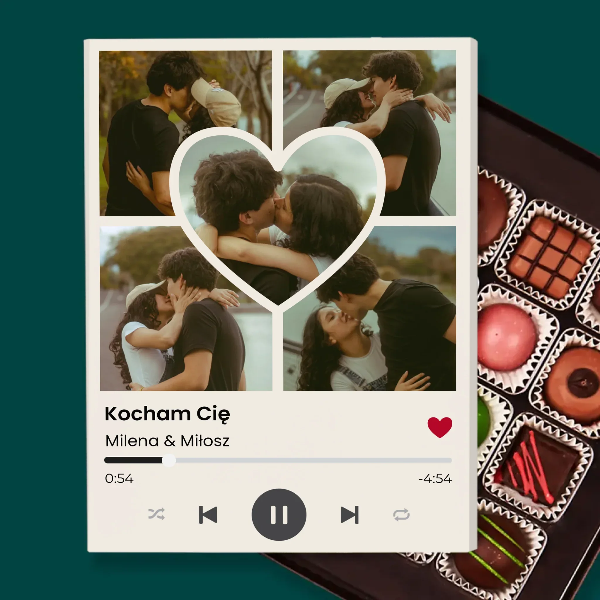 Fotokolaż: Spotify Zdjęcia Serce - Personalizowane Praliny - Image 2