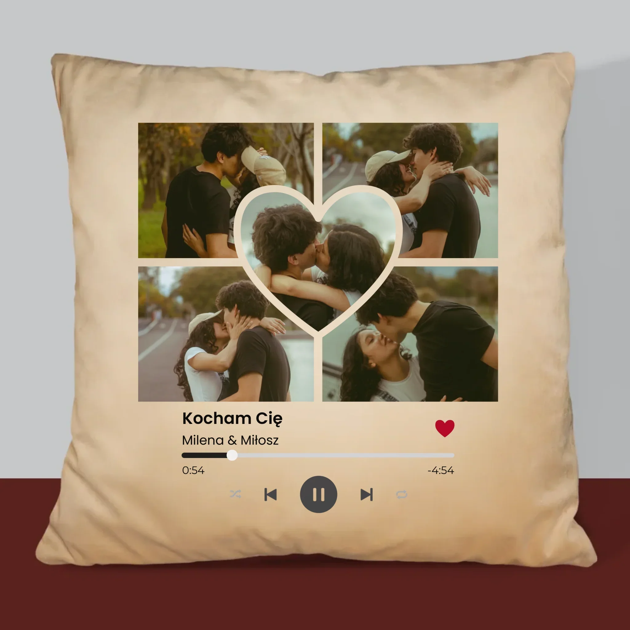 Fotokolaż: Spotify Zdjęcia Serce - Poduszka z Nadrukiem - Image 6