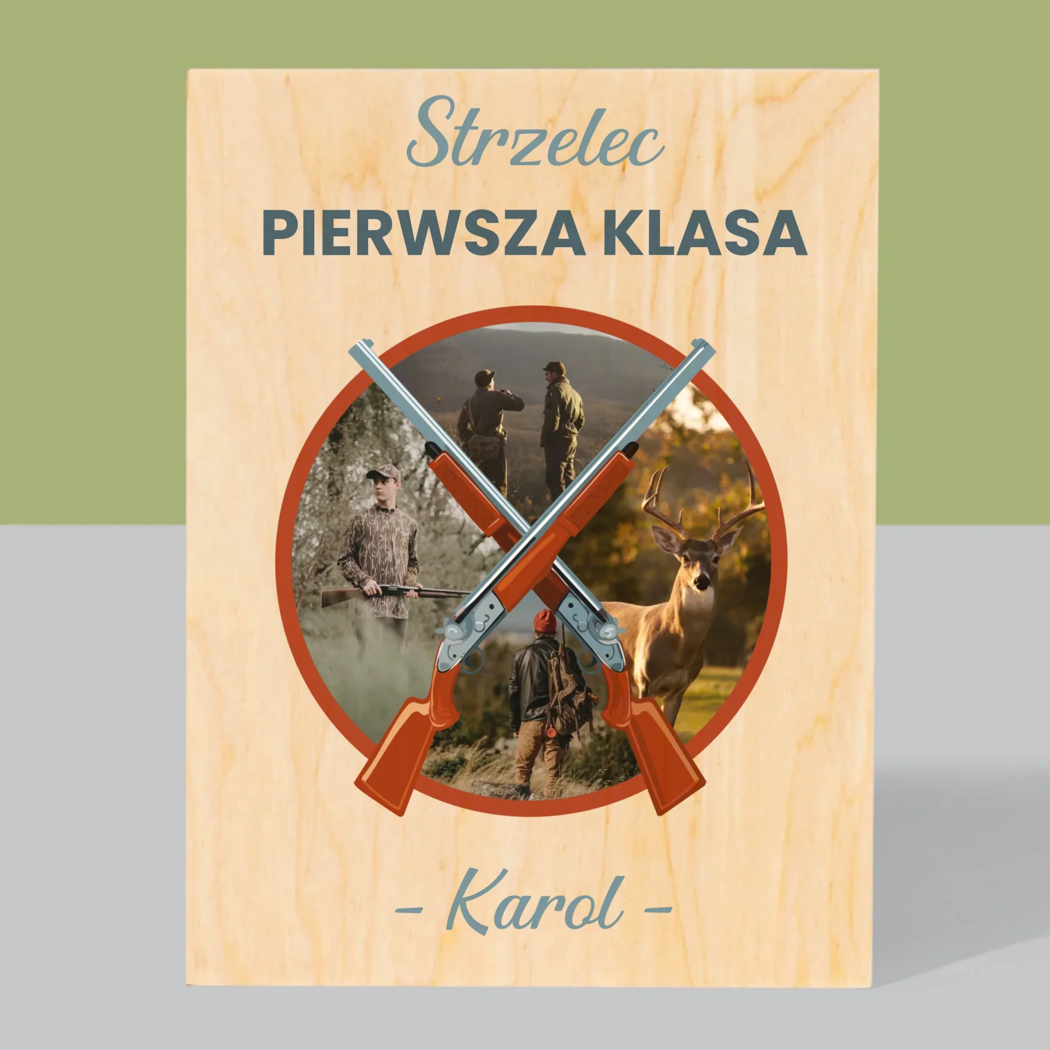 Fotokolaż: Strzelec Pierwsza Klasa - Wydruk Na Drewnie - Image 3
