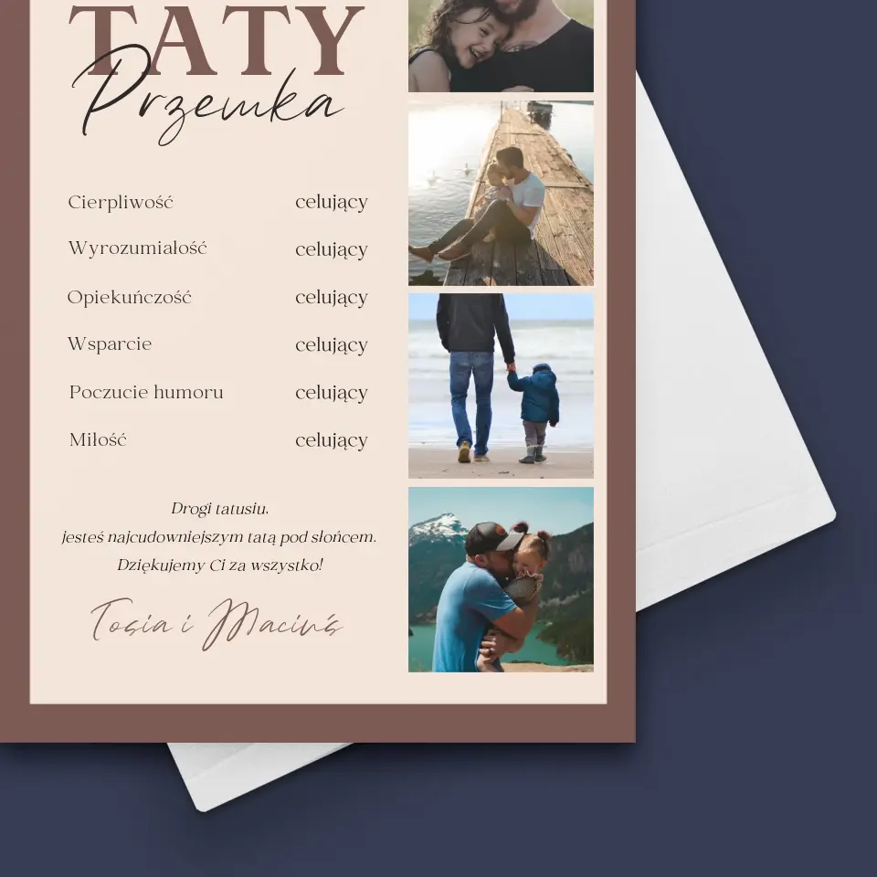 Fotokolaż: Świadectwo Wzorowego Taty - Kartka Z Życzeniami - Image 4