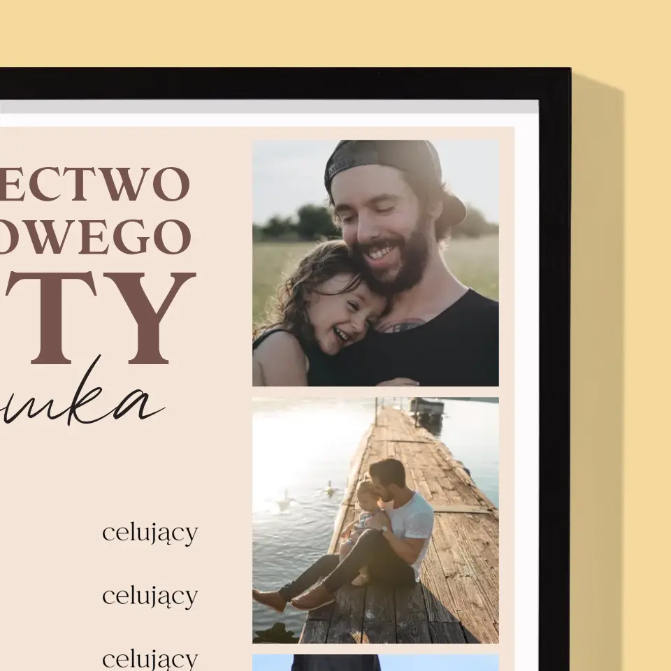 Fotokolaż: Świadectwo Wzorowego Taty - Wydruk Obramowany - Image 2