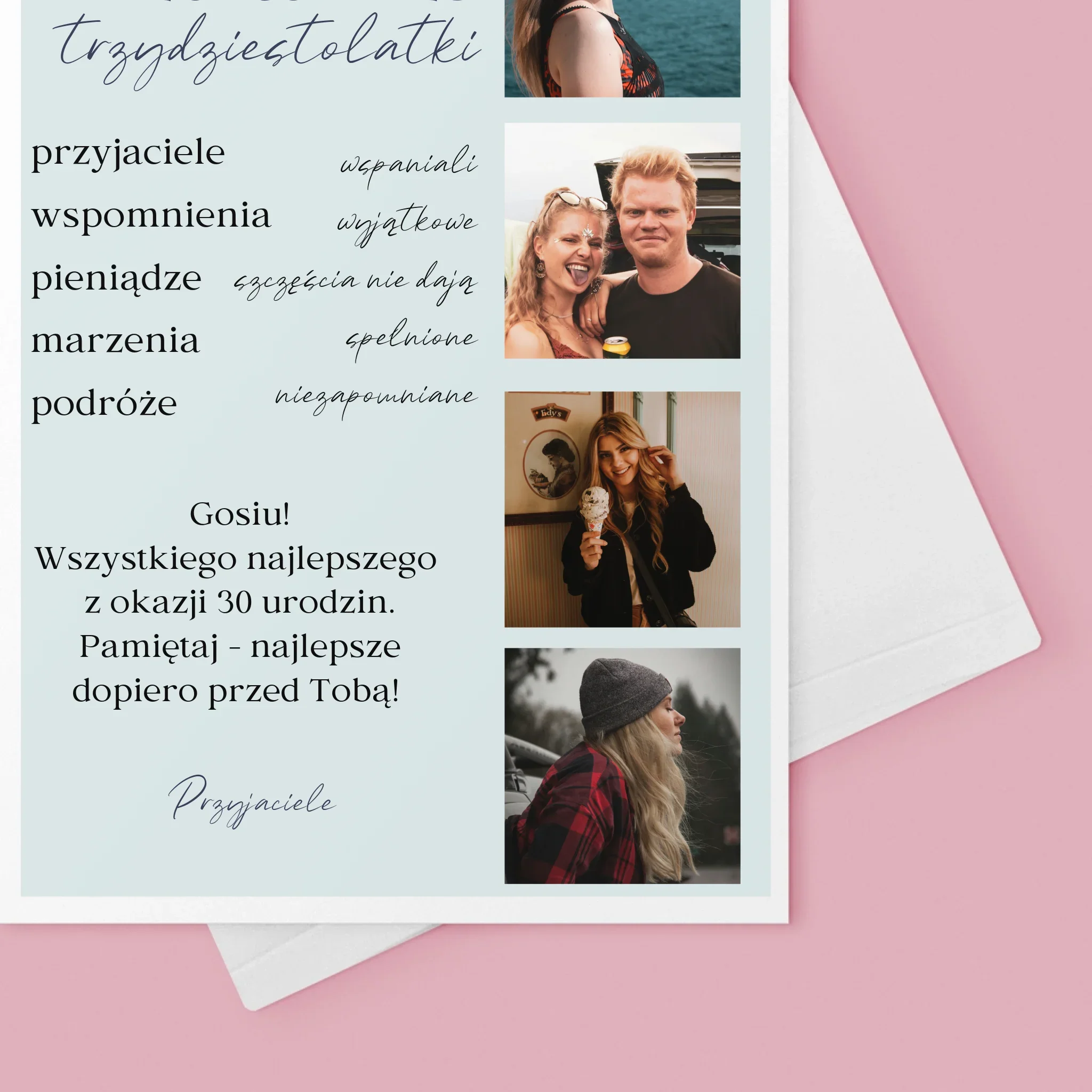Fotokolaż: Świadectwo Wzorowej Trzydziestolatki - Kartka z Życzeniami - Image 4