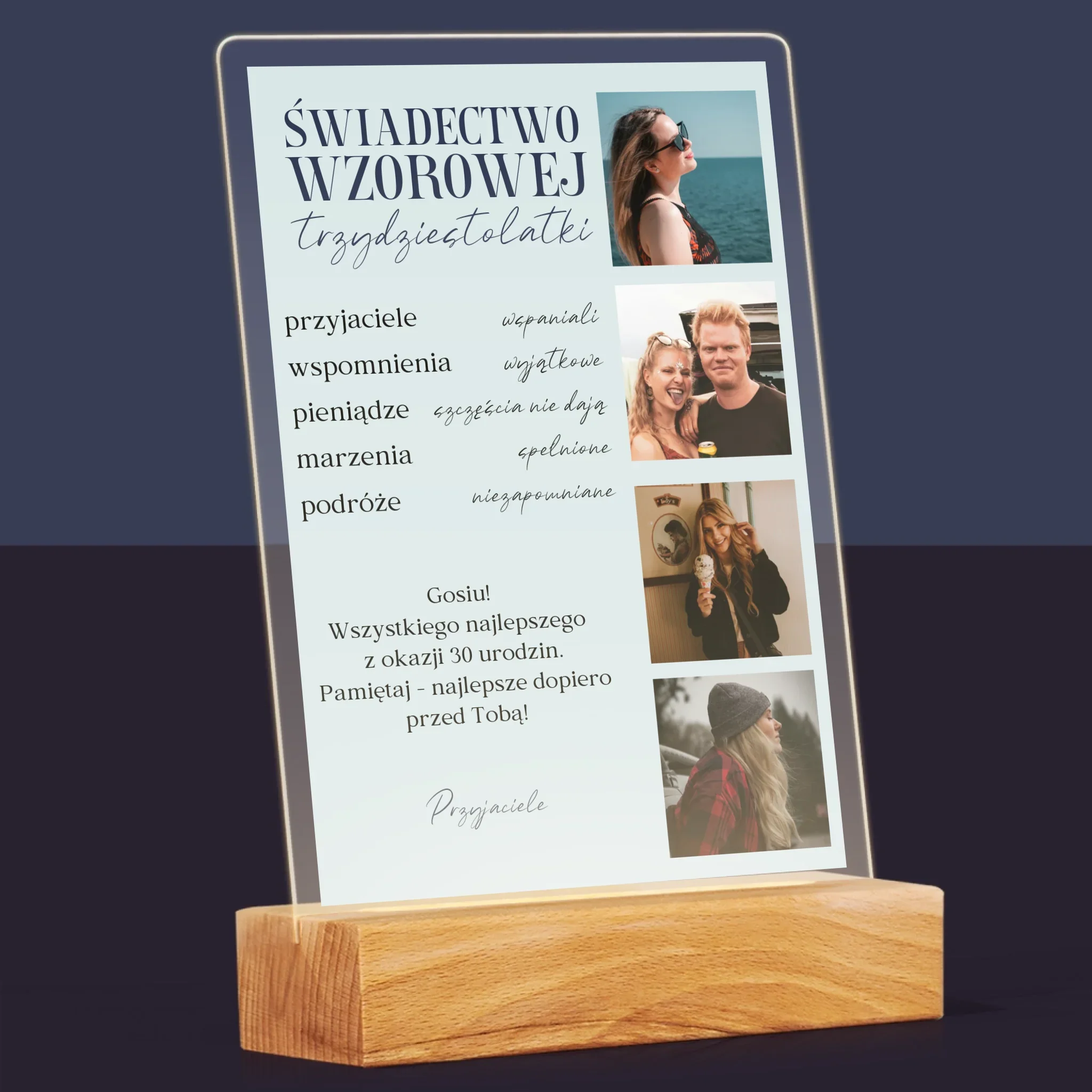 Fotokolaż: Świadectwo Wzorowej Trzydziestolatki - Wydruk Na Szkle Akrylowym - Image 8