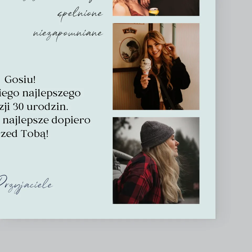 Fotokolaż: Świadectwo Wzorowej Trzydziestolatki - Wydruk Obramowany - Image 11